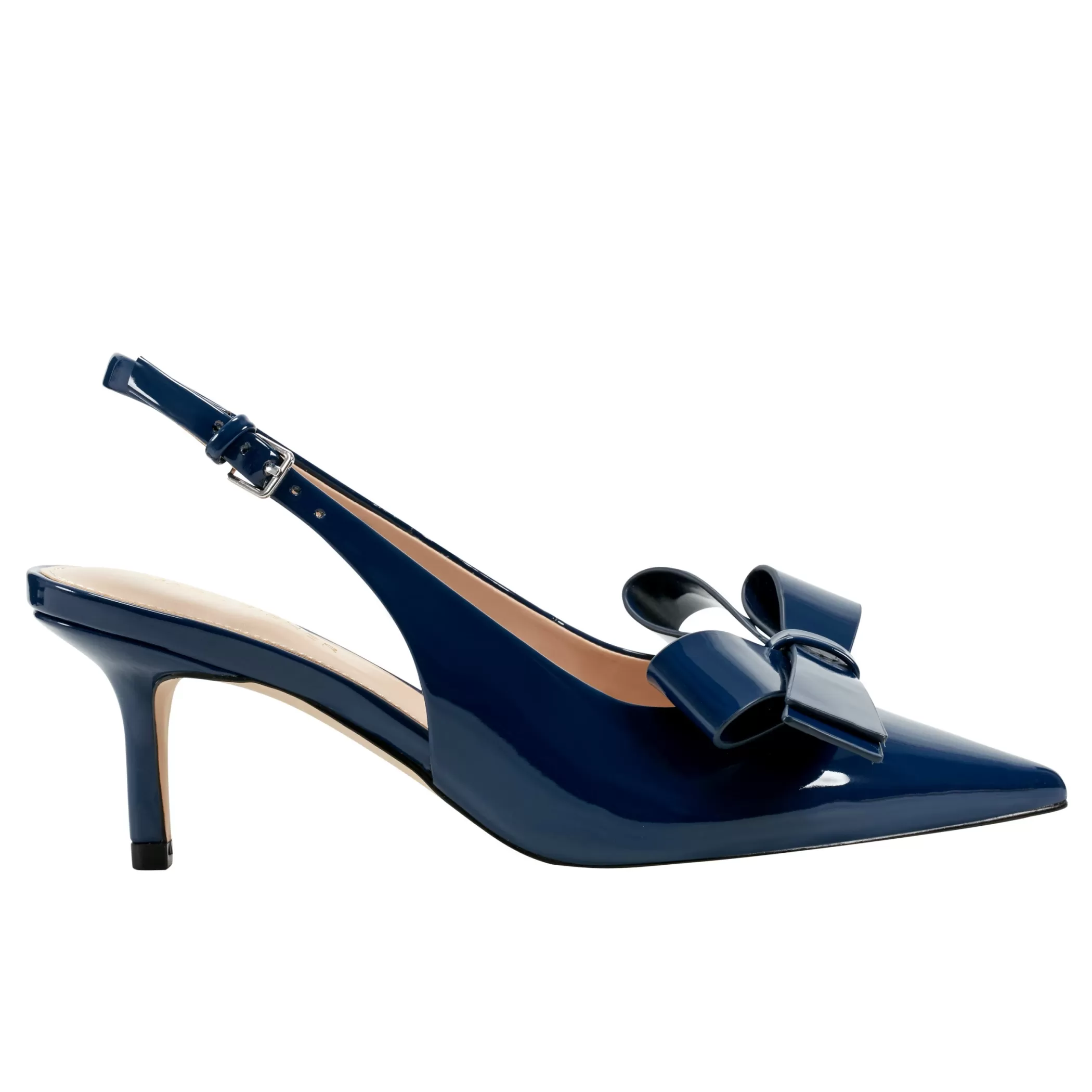 Best Marc Fisher Allon Bow Slingback Pump Navy Patent