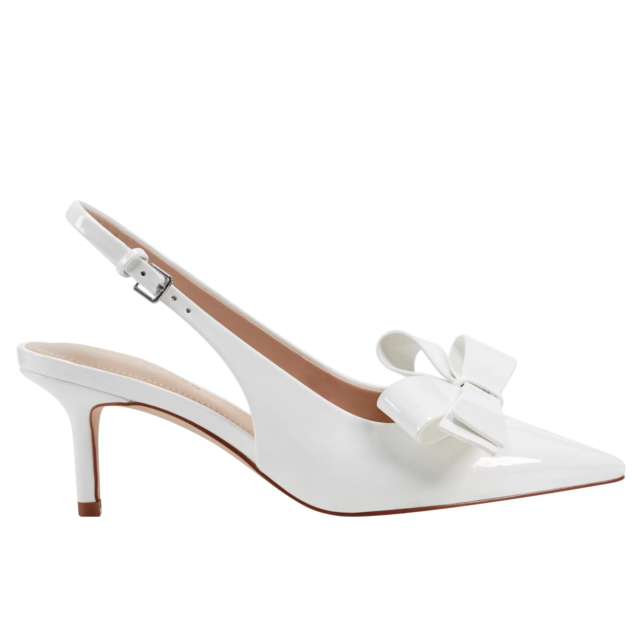 Store Marc Fisher Allon Bow Slingback Pump White Patent