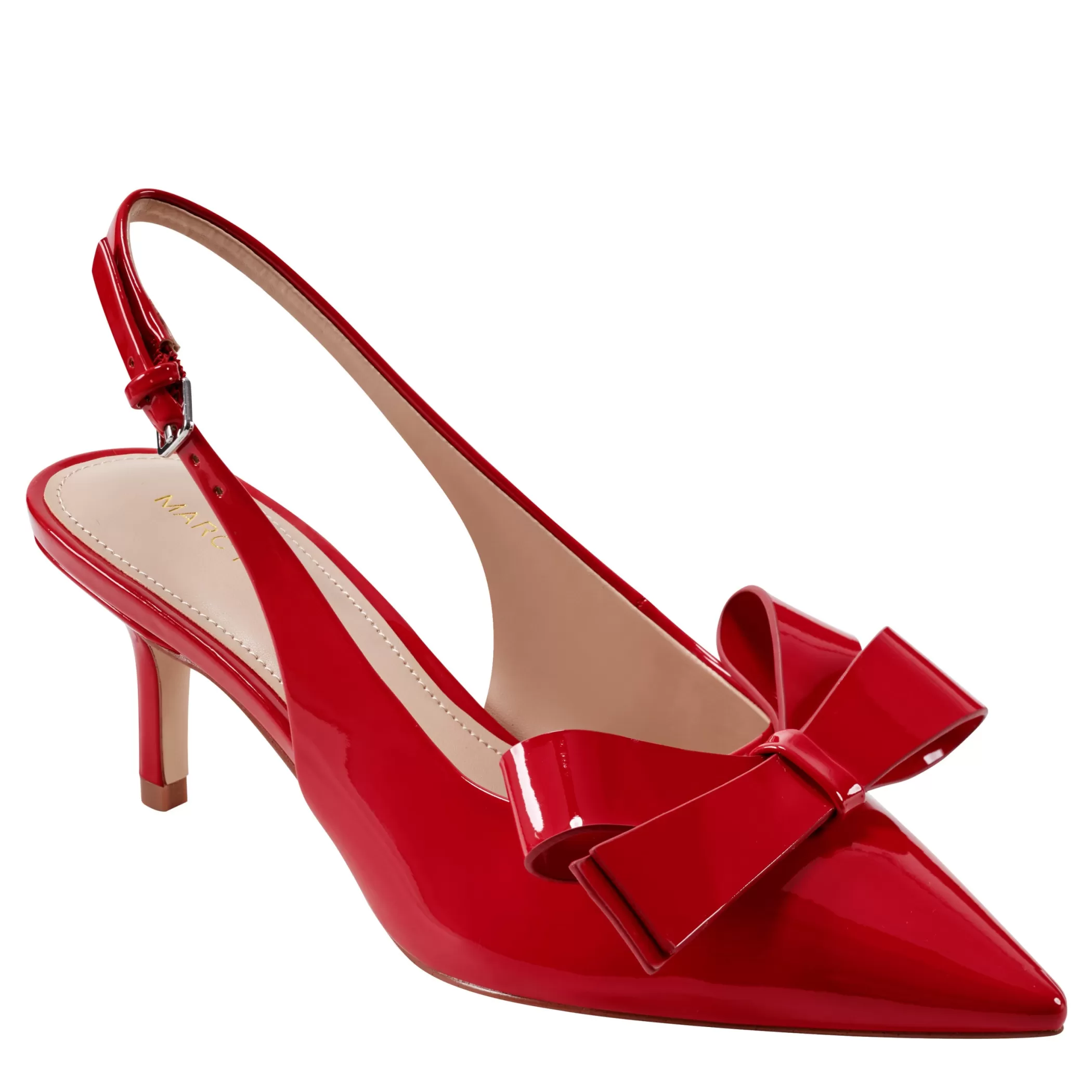 Sale Marc Fisher Allon Bow Slingback Pump Red Patent