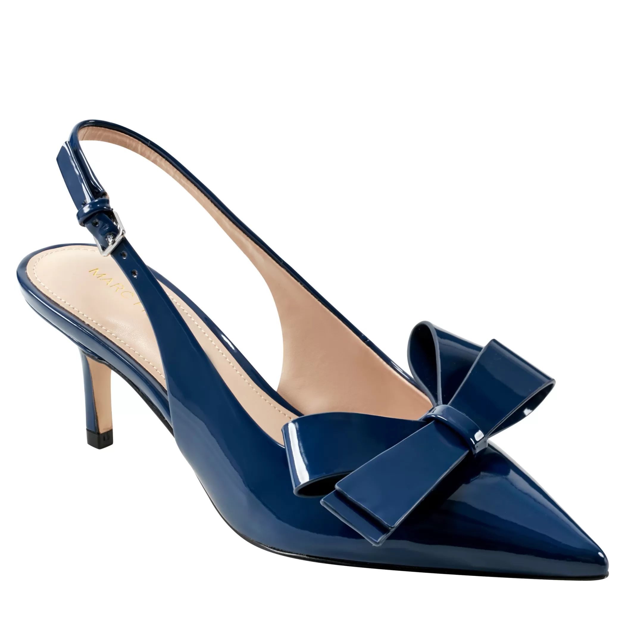 Best Marc Fisher Allon Bow Slingback Pump Navy Patent