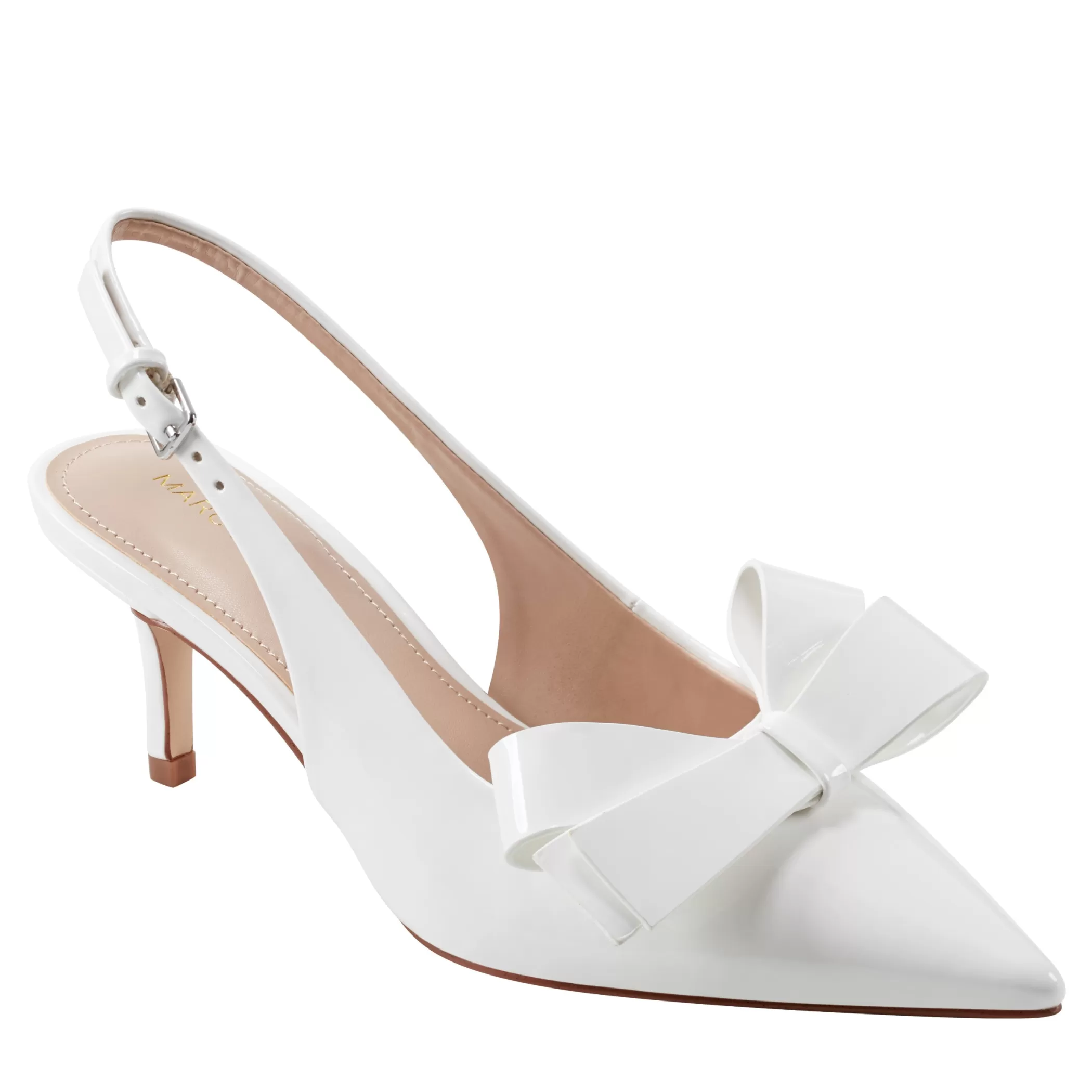 Store Marc Fisher Allon Bow Slingback Pump White Patent