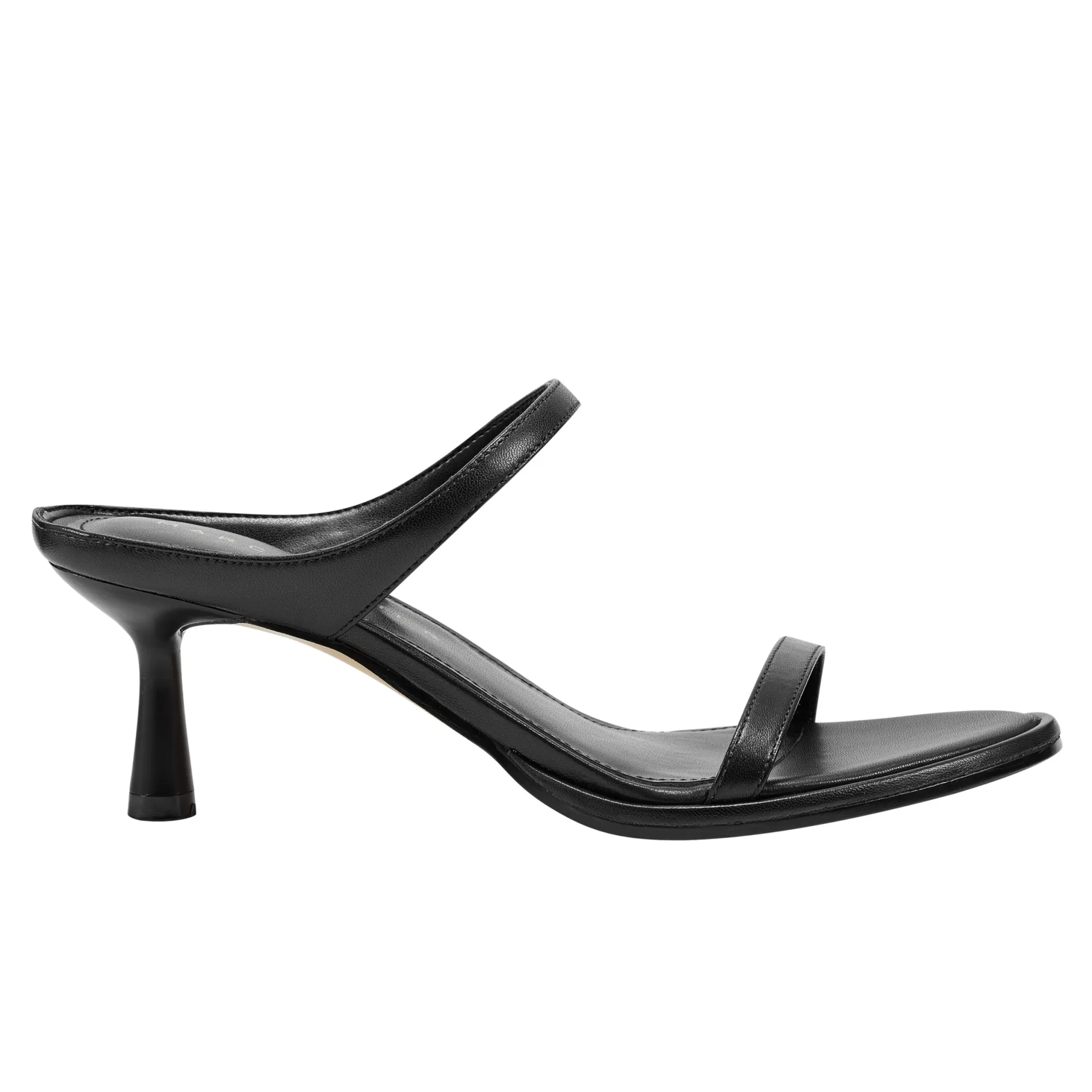 Best Sale Marc Fisher Alonde Heeled Slide Sandal Black Leather