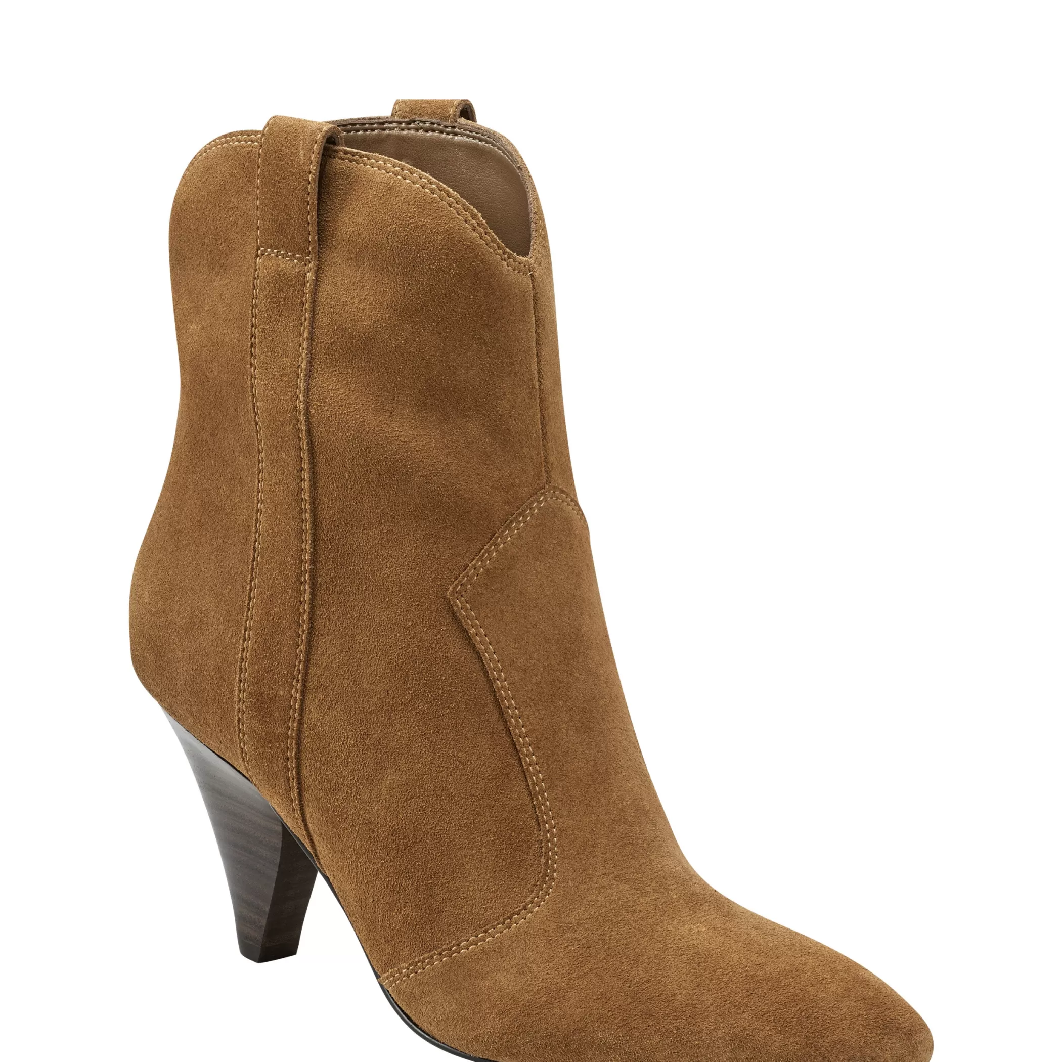 Fashion Marc Fisher Carissa Heeled Western Bootie Cognac Suede