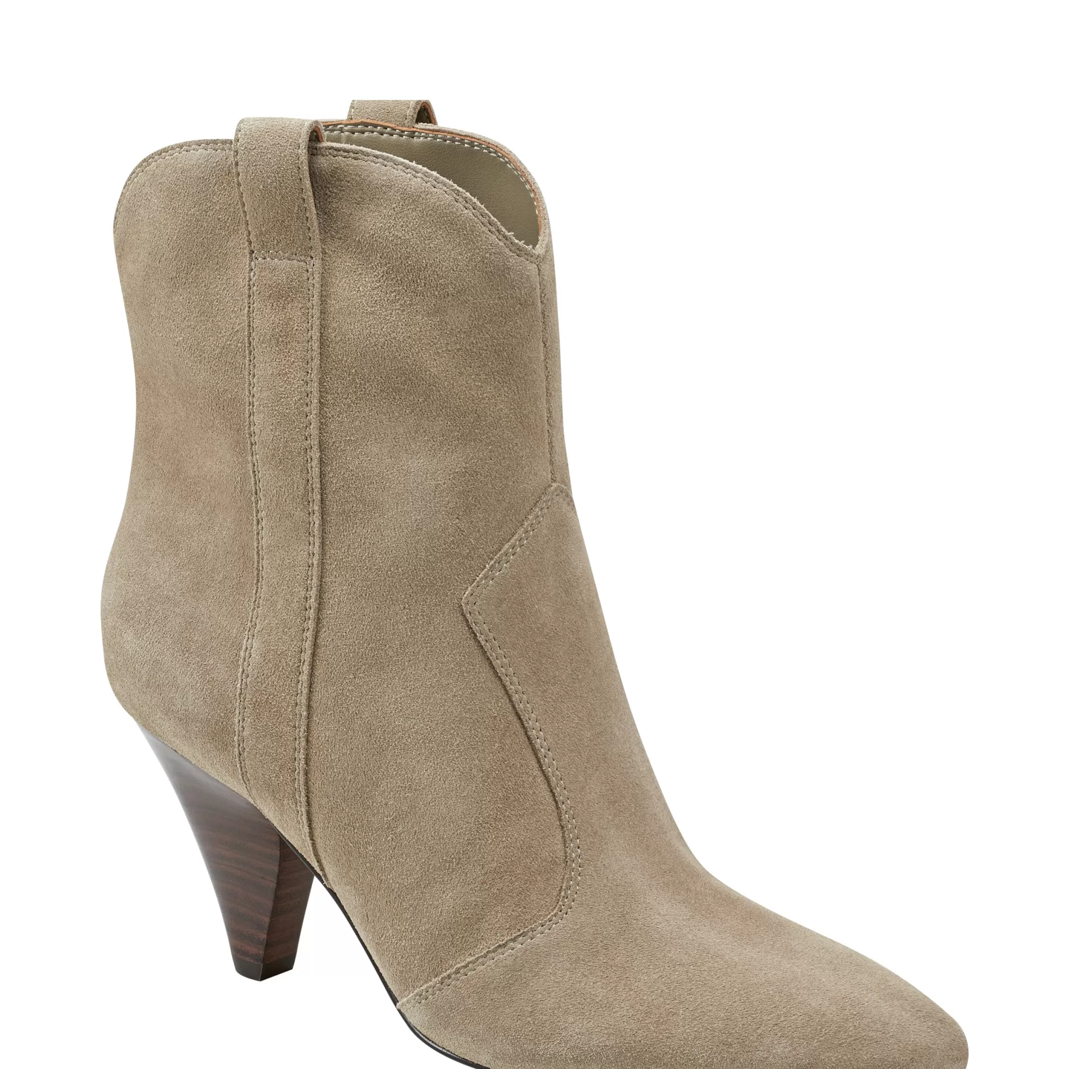 Online Marc Fisher Carissa Heeled Western Bootie Natural Suede