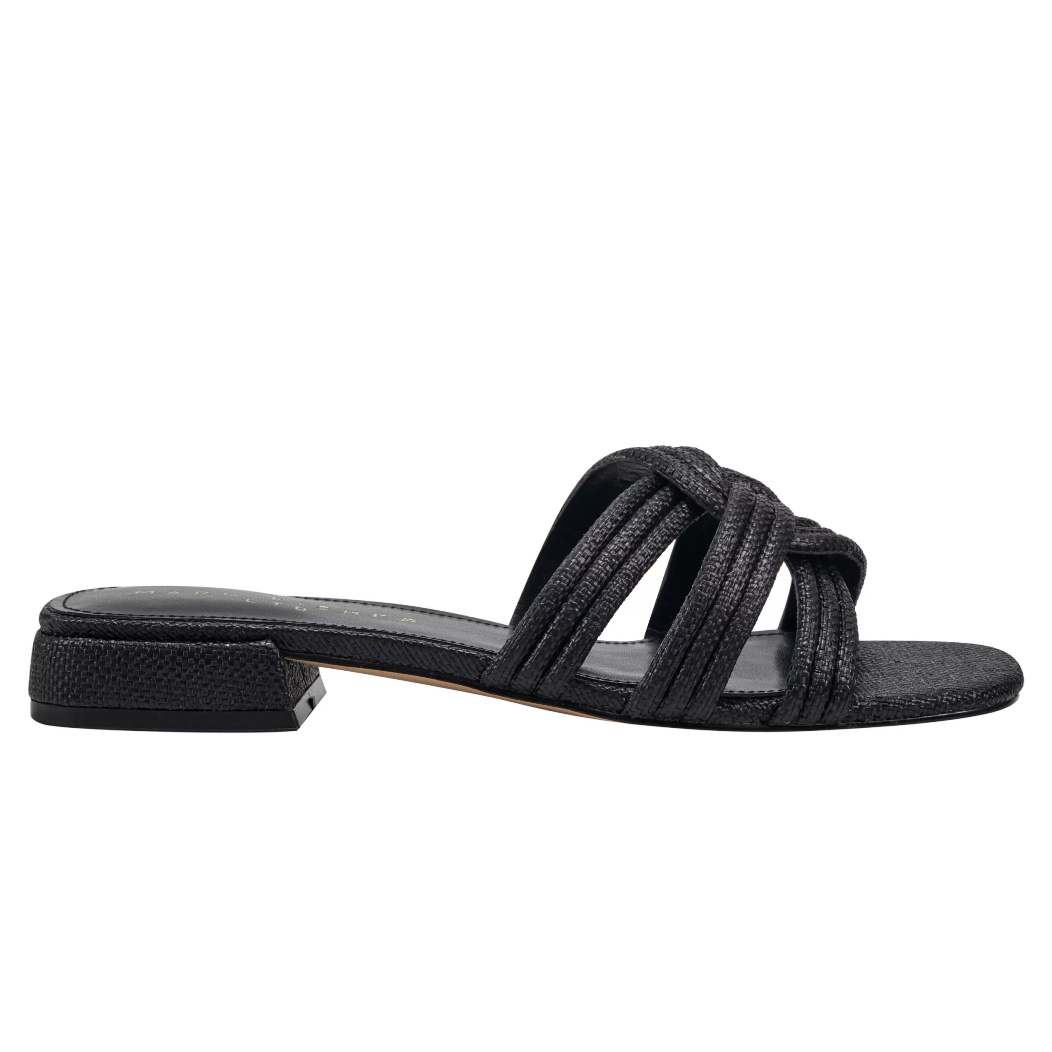 Best Marc Fisher Casara Slide Sandal Black Raffia