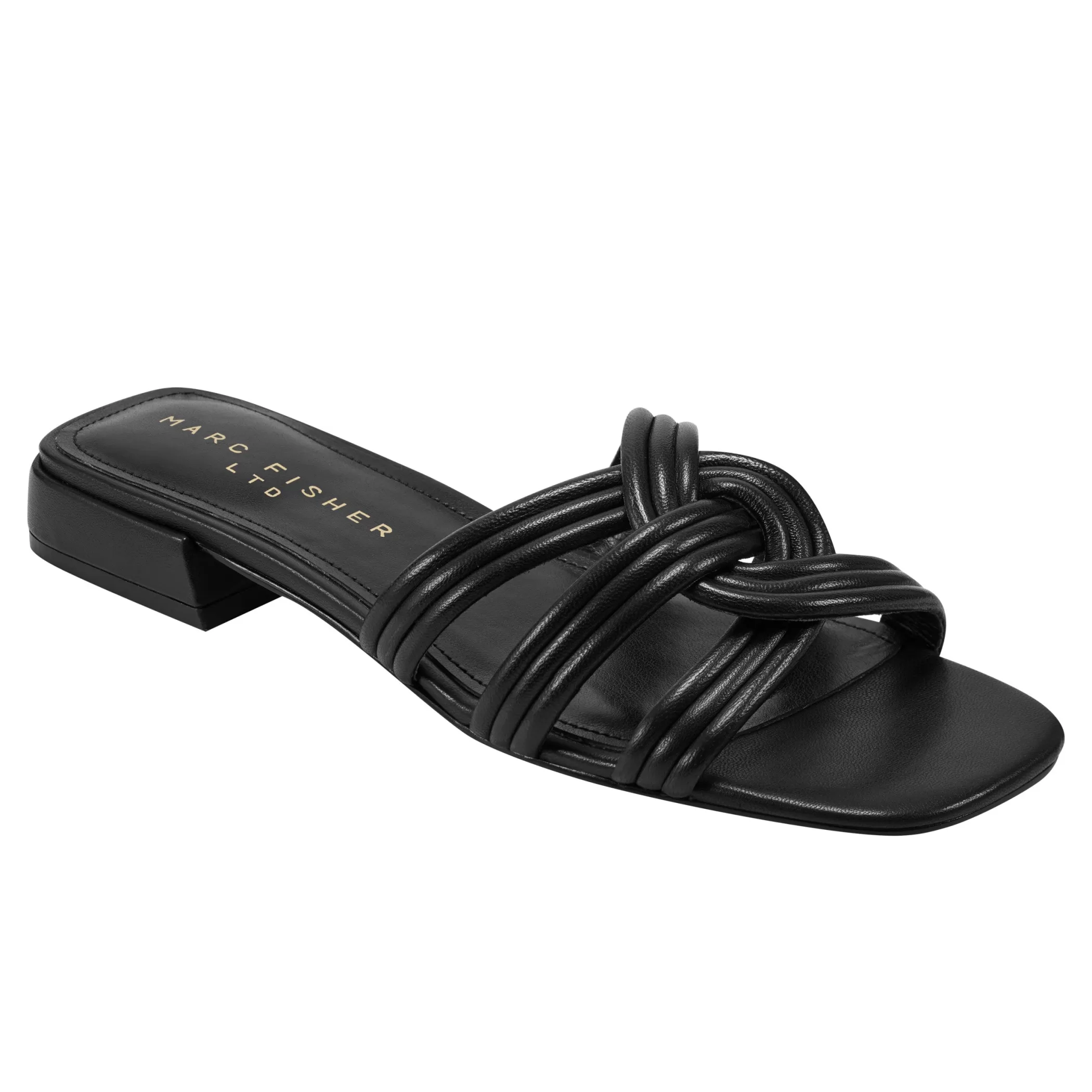 Online Marc Fisher Casara Slide Sandal Black Leather