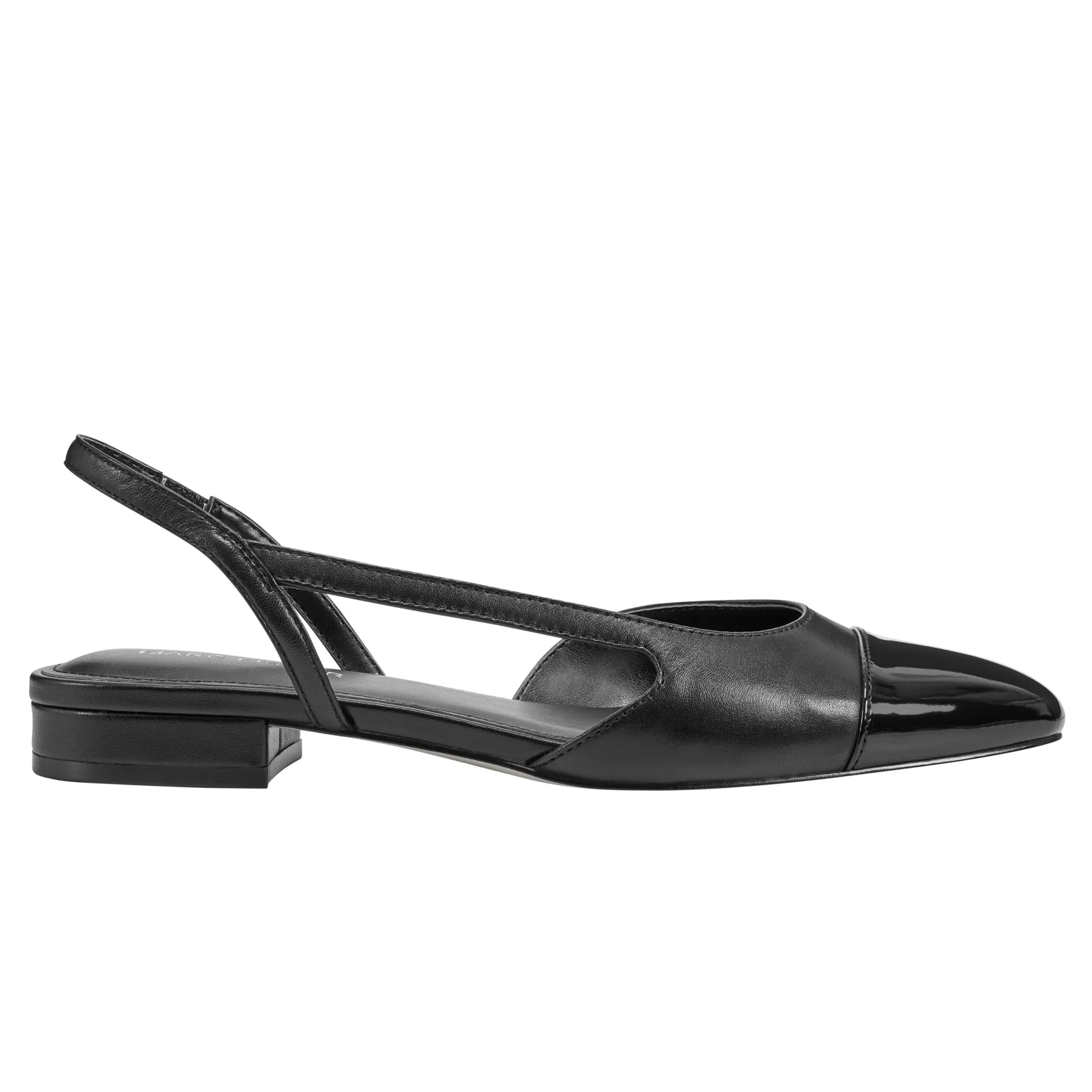 Fashion Marc Fisher Dela Closed Toe Slingback Dress Flat Black