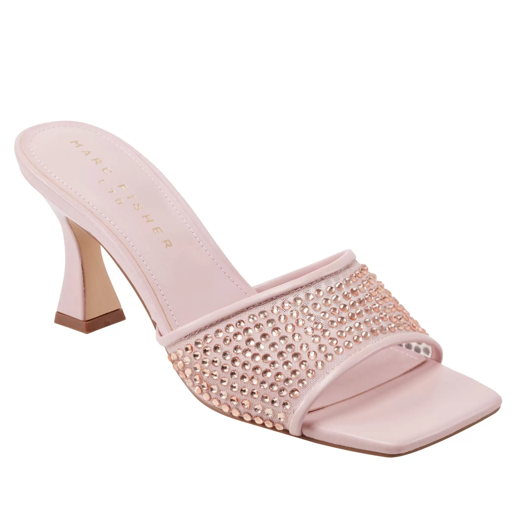 Best Marc Fisher Delaney Studded Slide Sandal Light Pink Leather