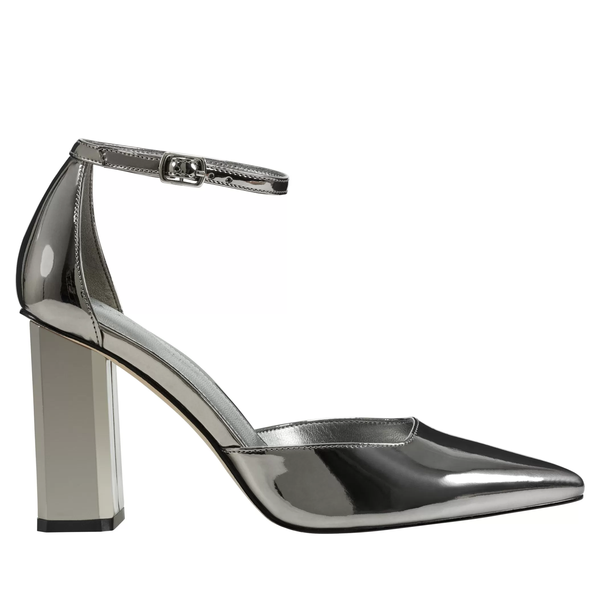 Sale Marc Fisher Demeter Ankle Strap Pump Pewter Metallic