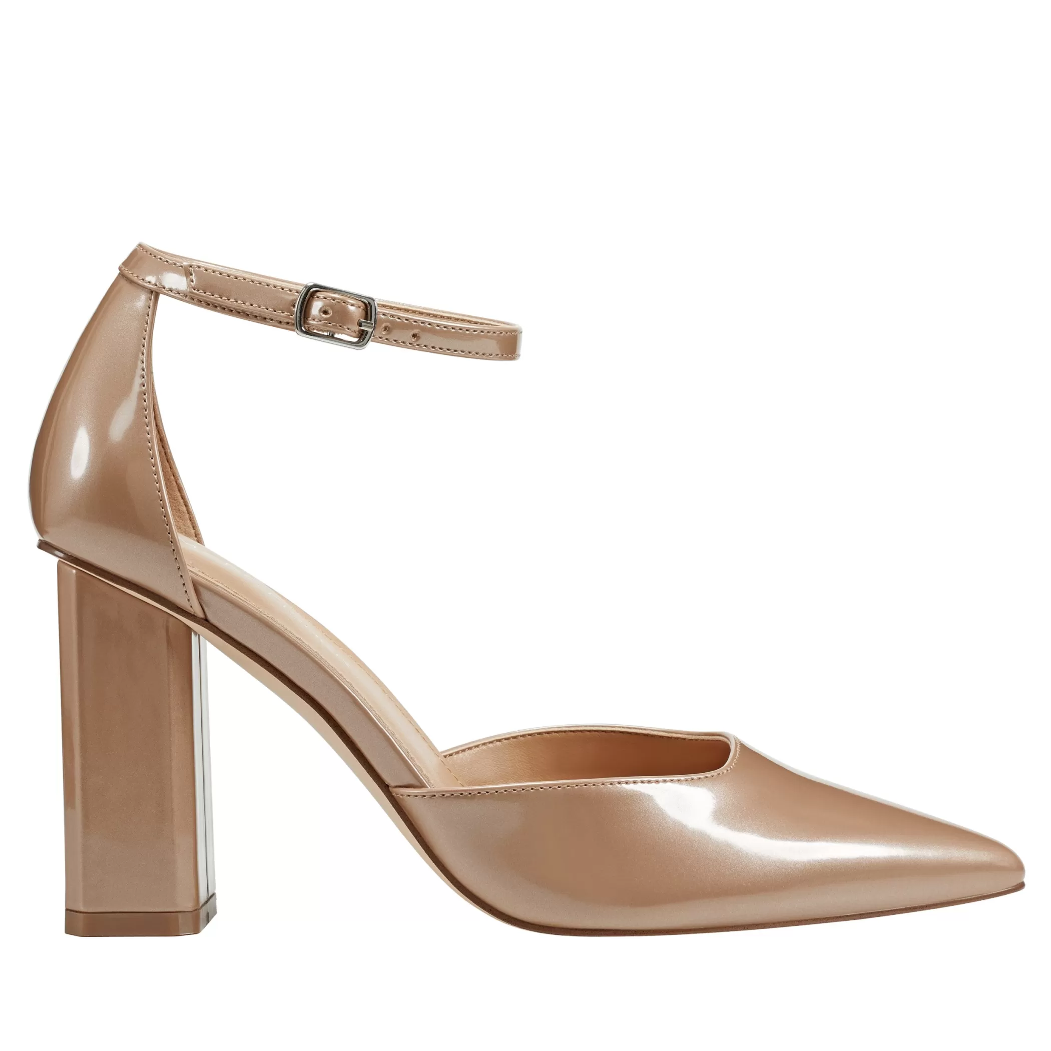 Best Sale Marc Fisher Demeter Ankle Strap Pump Natural Metallic