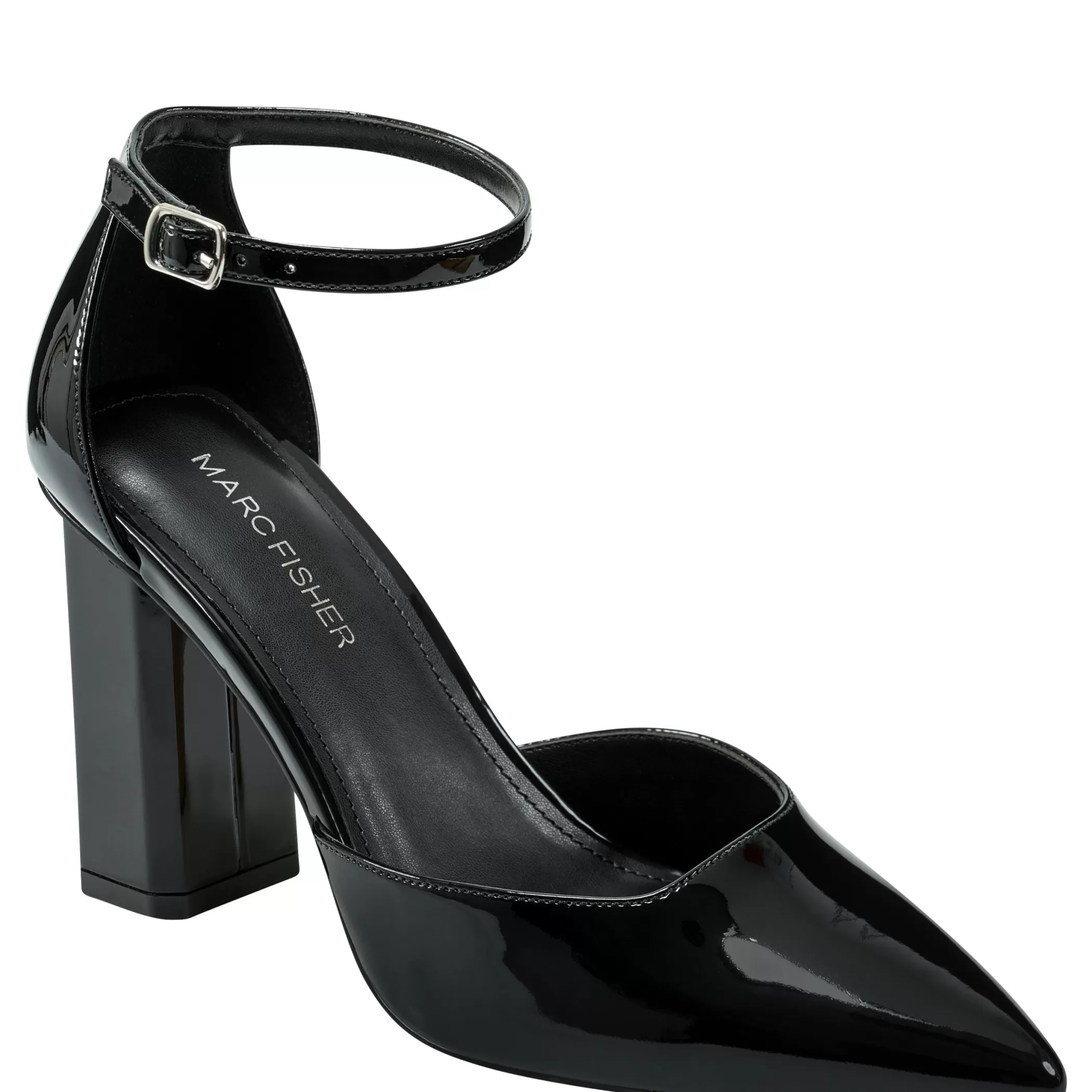 Shop Marc Fisher Demeter Ankle Strap Pump Black Patent