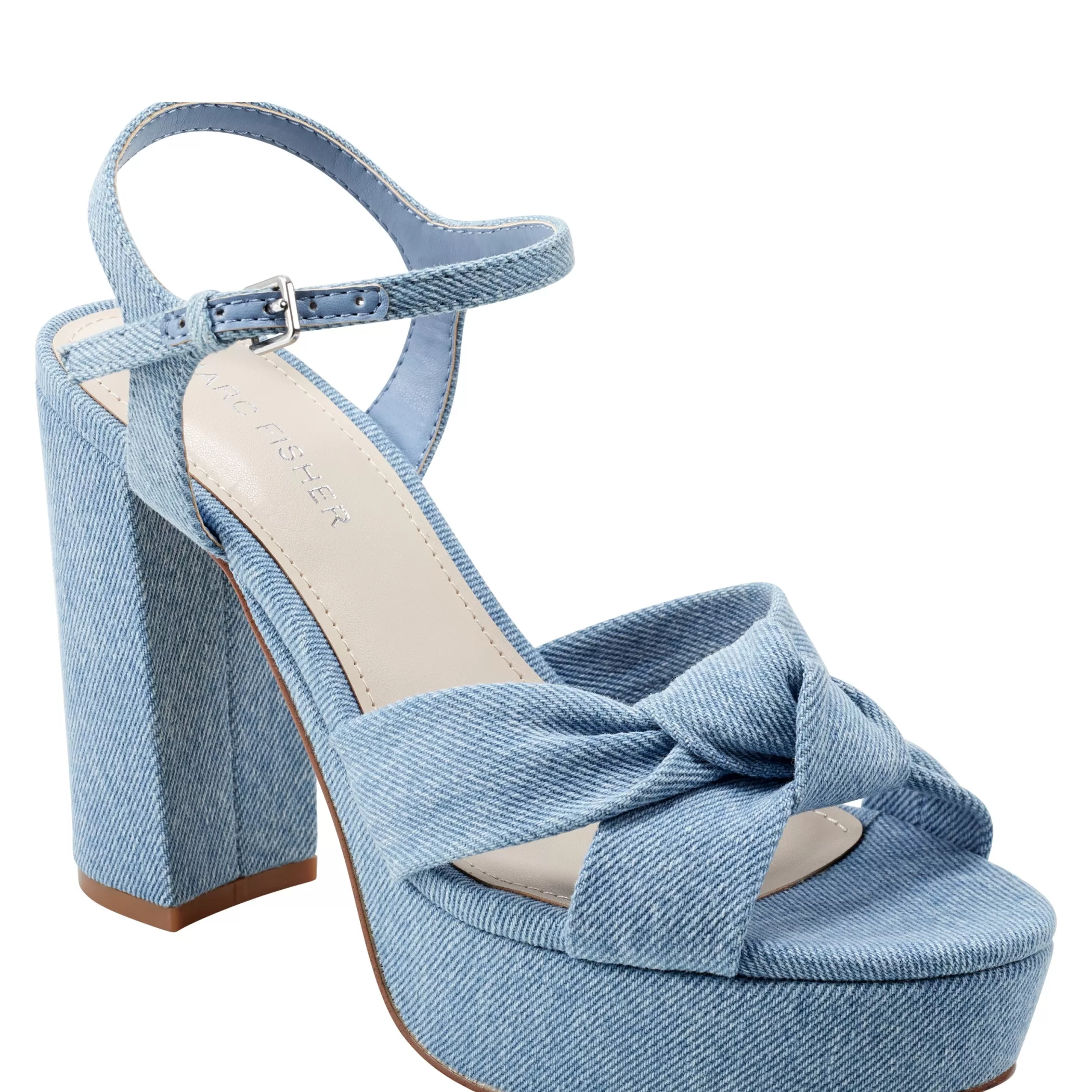 New Marc Fisher Deren Platform Sandal Light Blue