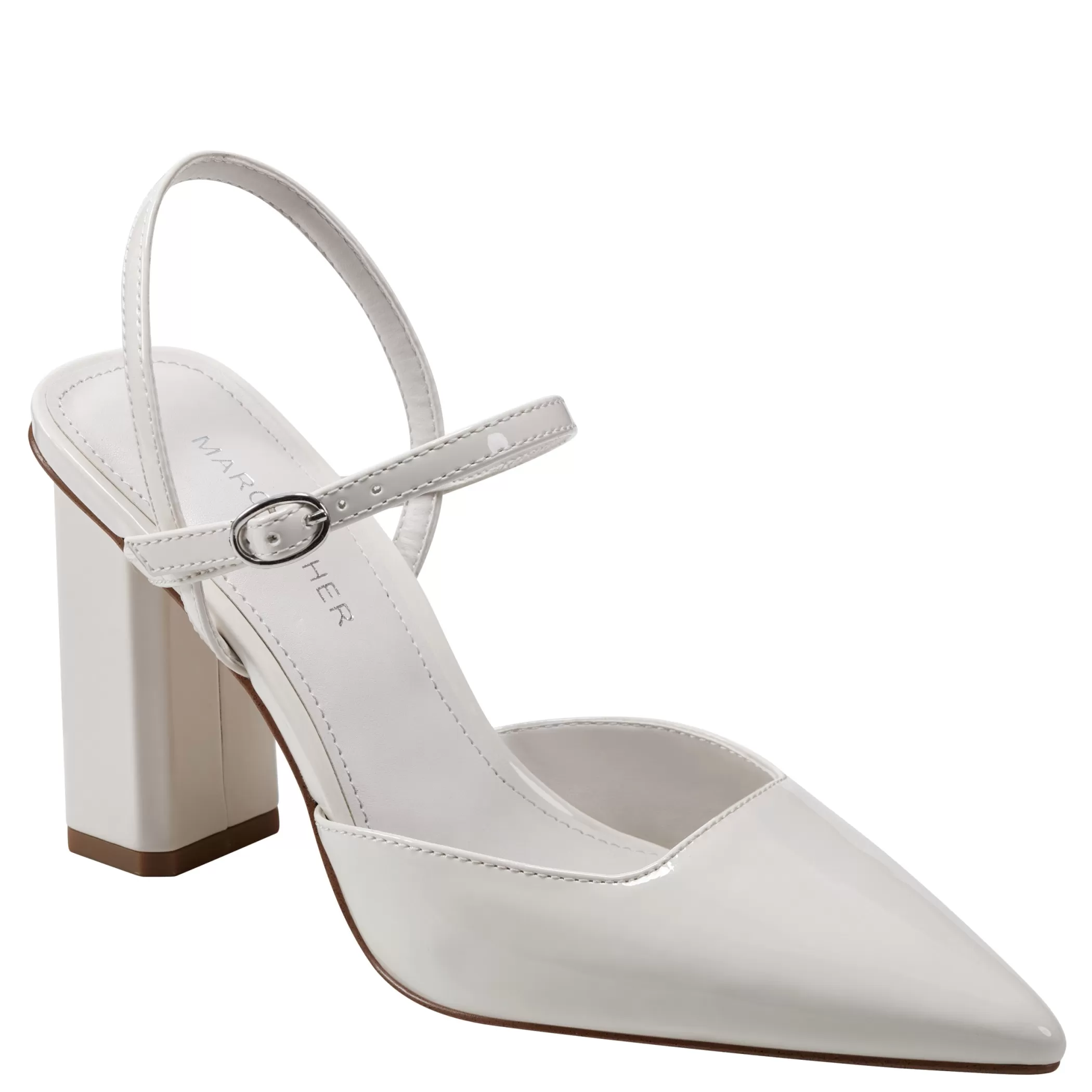 Sale Marc Fisher Doster Pointy Toe Slingback Chic Cream Patent