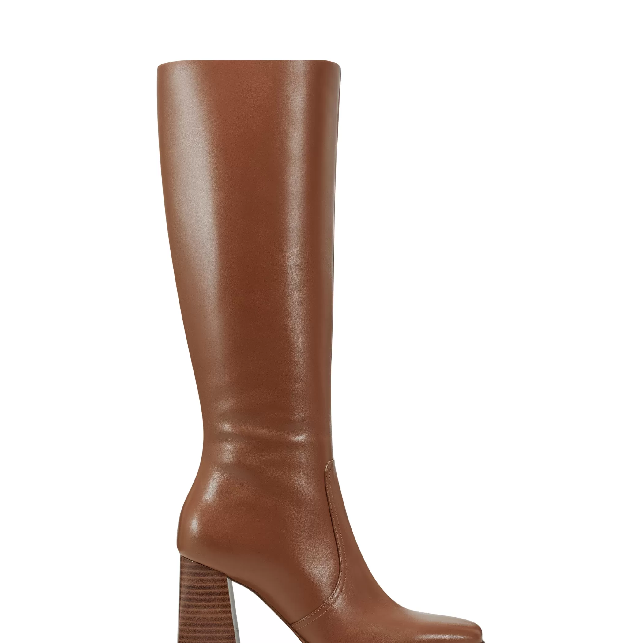 Outlet Marc Fisher Dreeam Block Heeled Boot Tan Leather