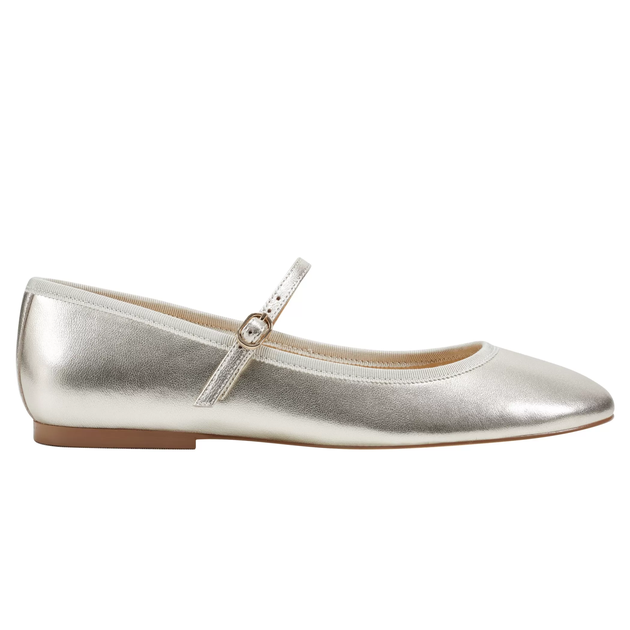 Sale Marc Fisher Espina Ballet Flat Platino Leather