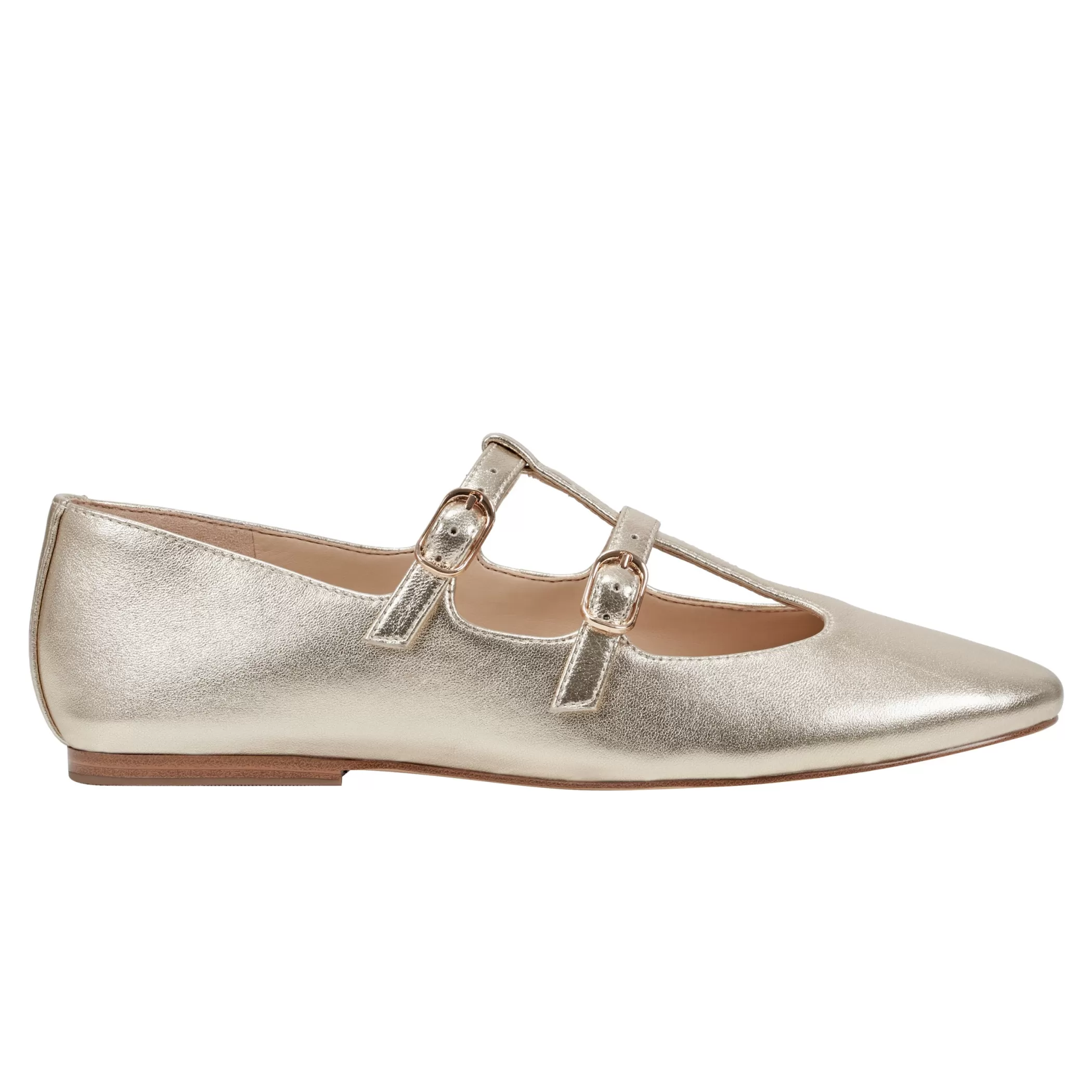 Best Sale Marc Fisher Evie Ballet Flat Gold Leather