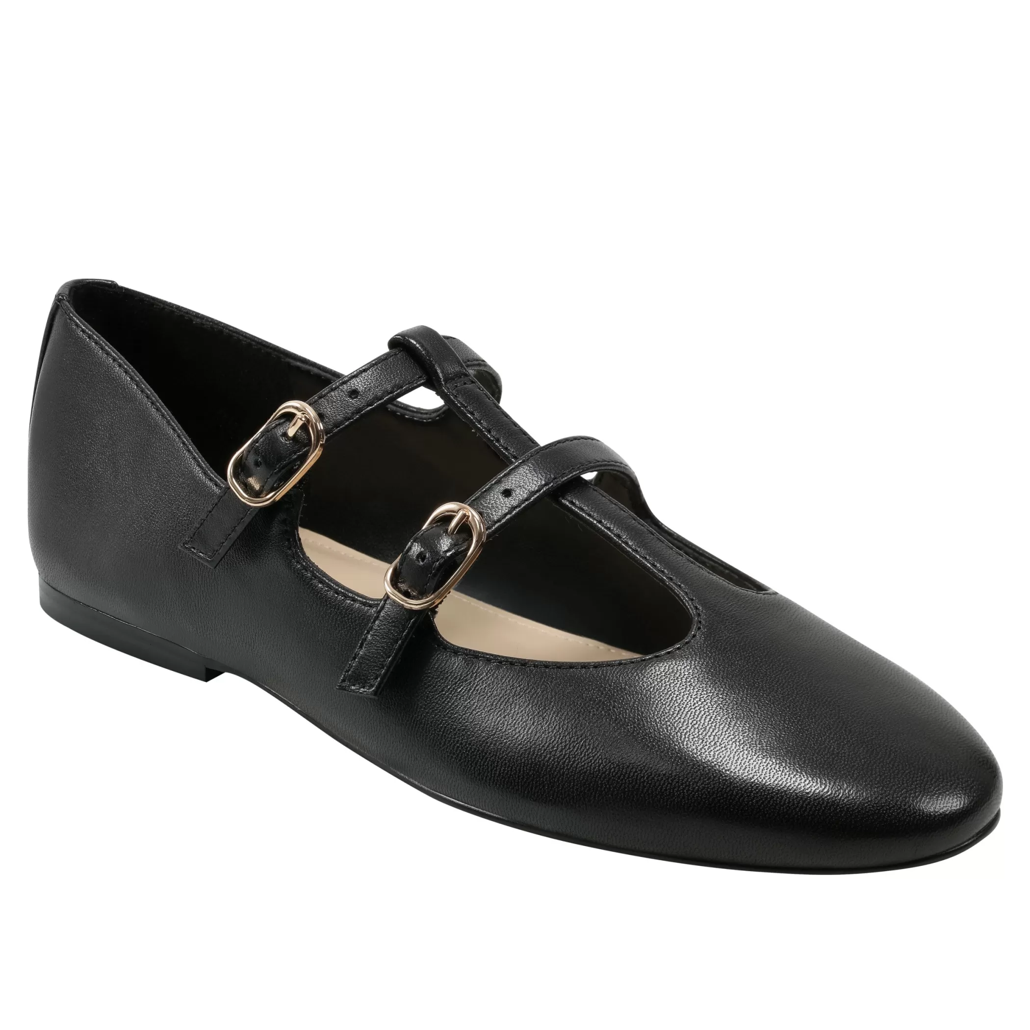 Shop Marc Fisher Evie Ballet Flat Black Leather