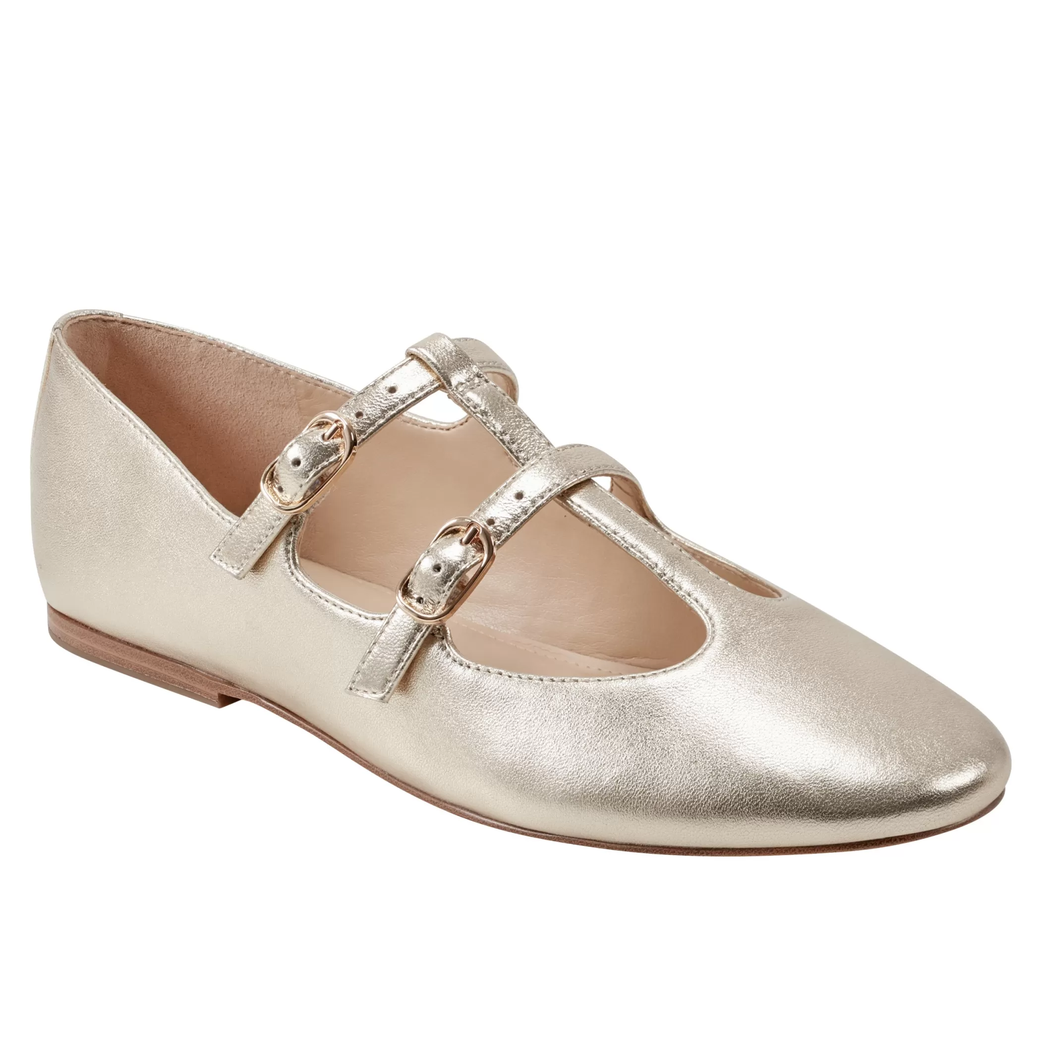 Best Sale Marc Fisher Evie Ballet Flat Gold Leather