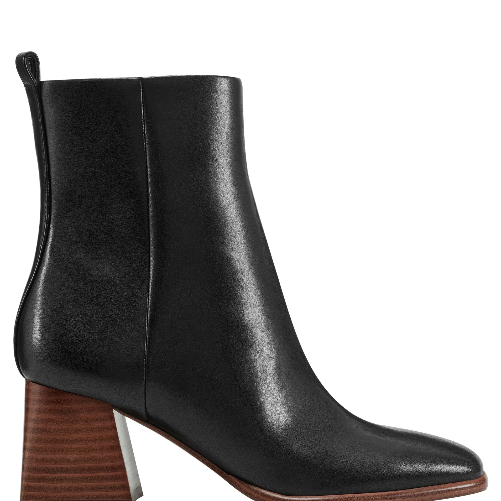 New Marc Fisher Floria Square Toe Bootie Black Leather