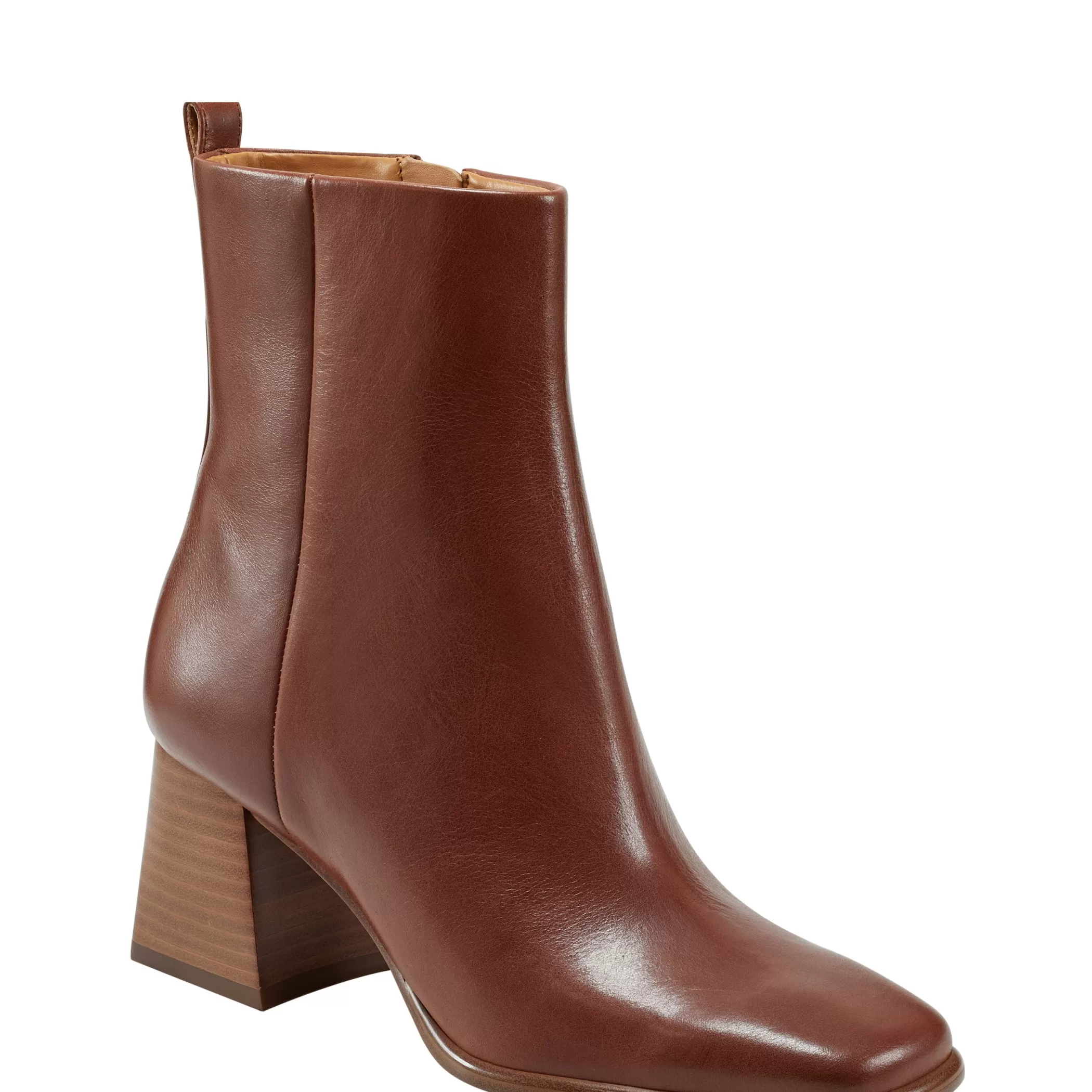 Online Marc Fisher Floria Square Toe Bootie Tan Leather