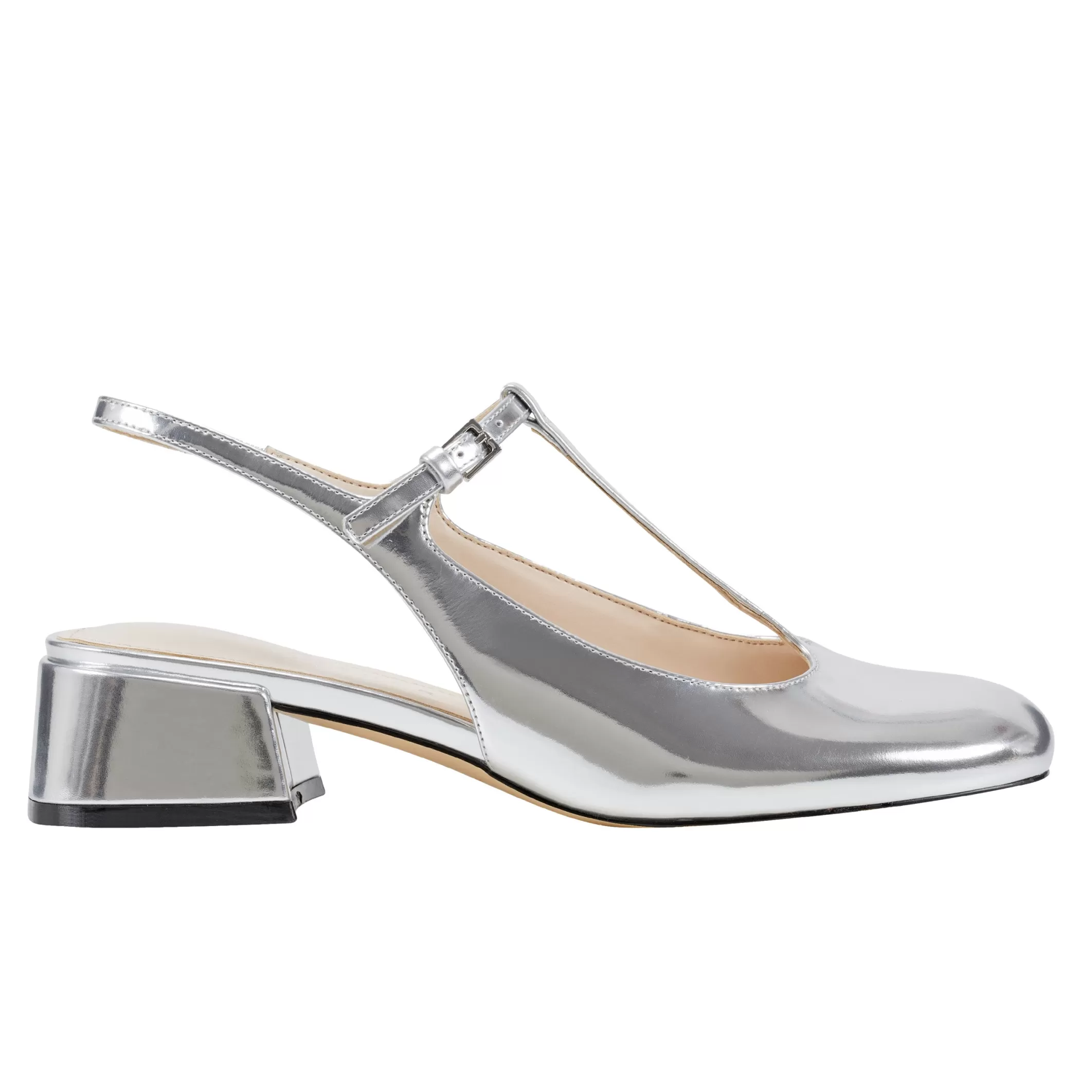 Store Marc Fisher Folly Block Heel Slingback Pump Silver