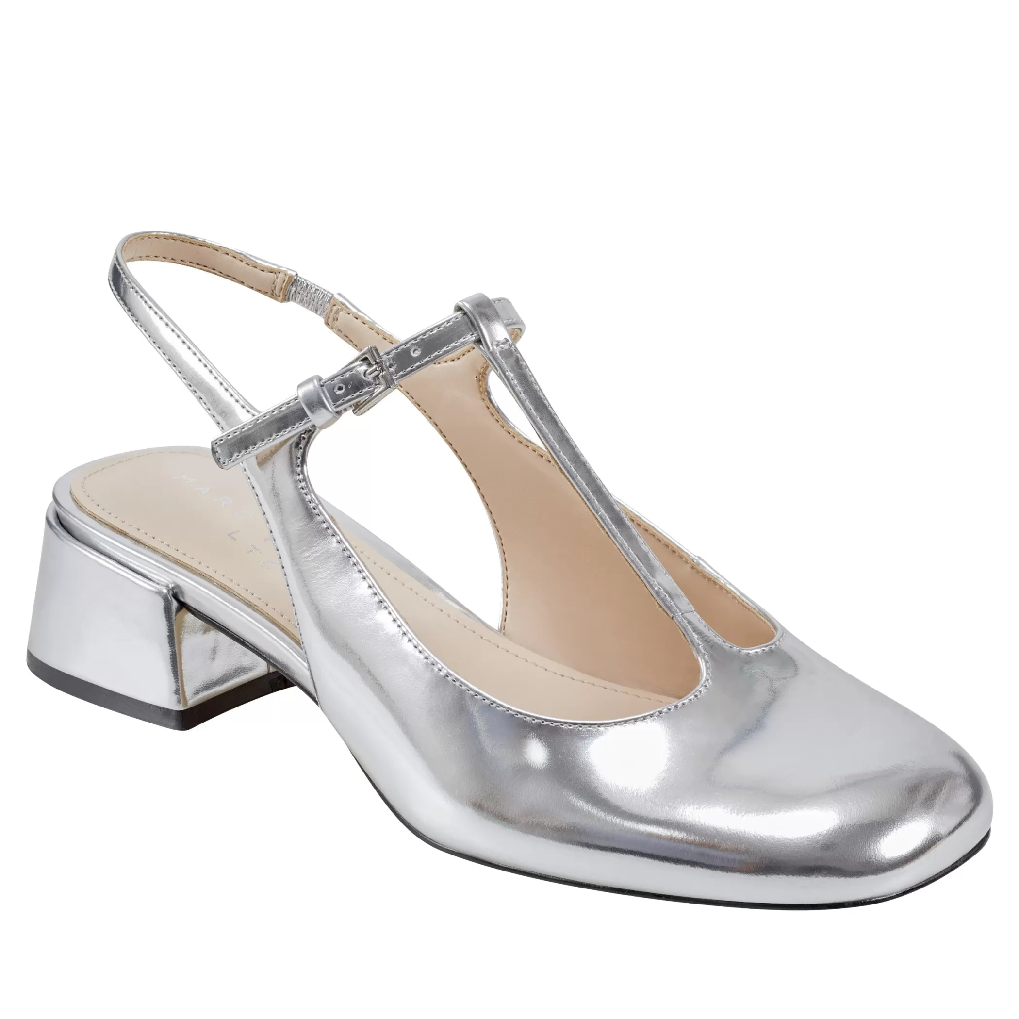 Store Marc Fisher Folly Block Heel Slingback Pump Silver