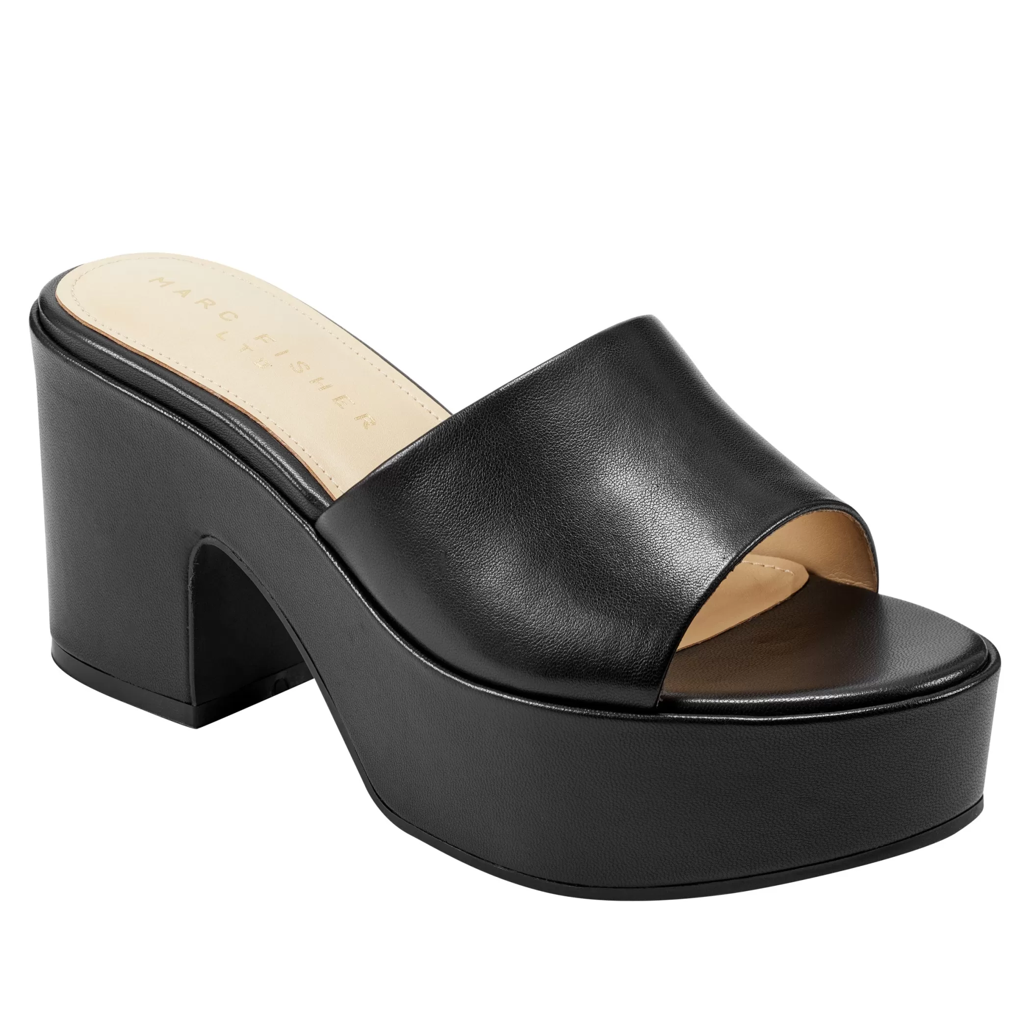 Fashion Marc Fisher Forina Platform Slide Sandal Black