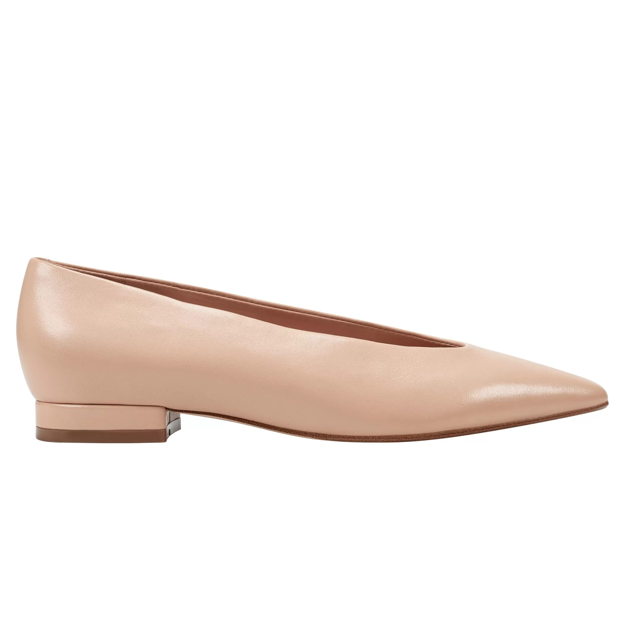 Shop Marc Fisher Gunner Pointed Toe Flat Natural Leather