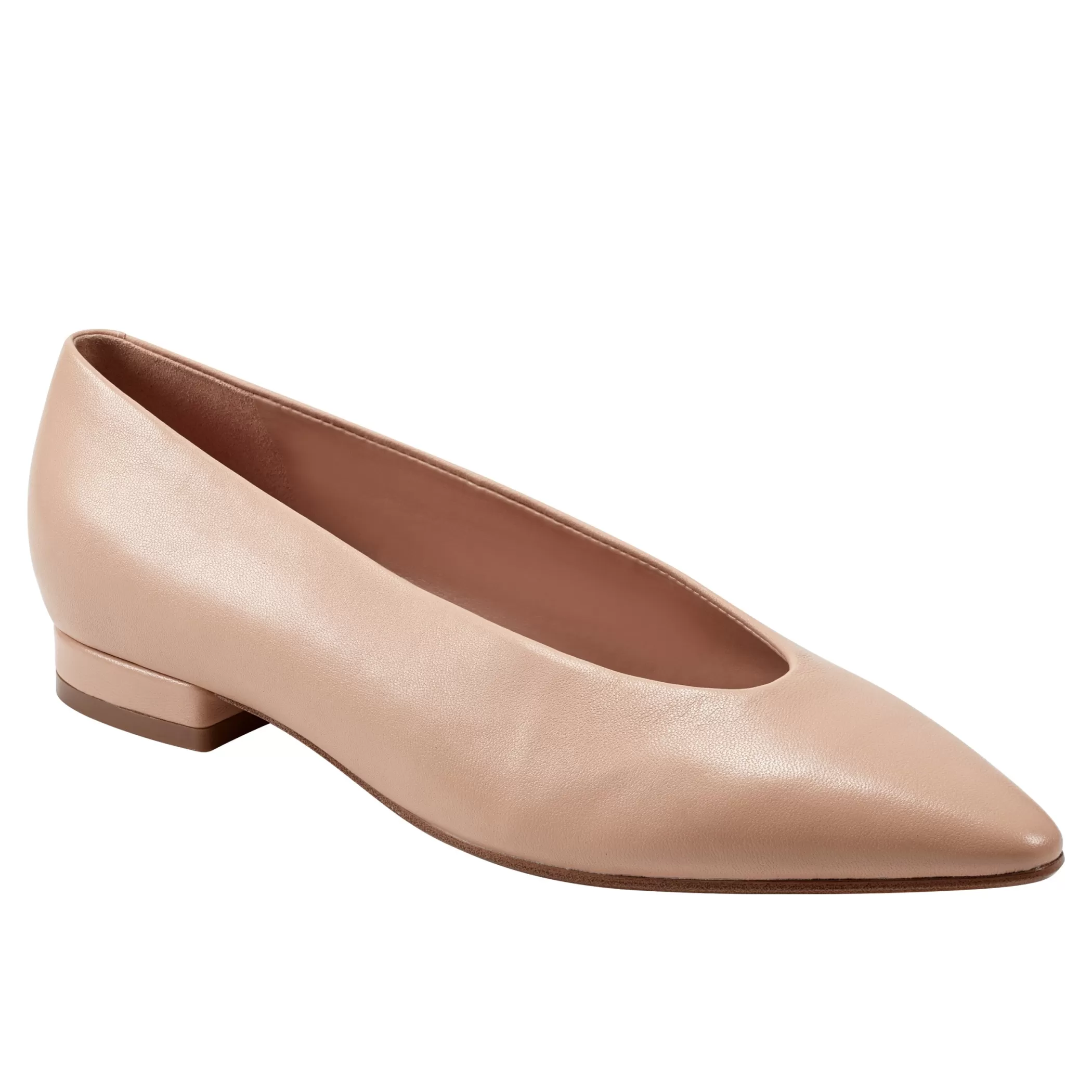 Shop Marc Fisher Gunner Pointed Toe Flat Natural Leather