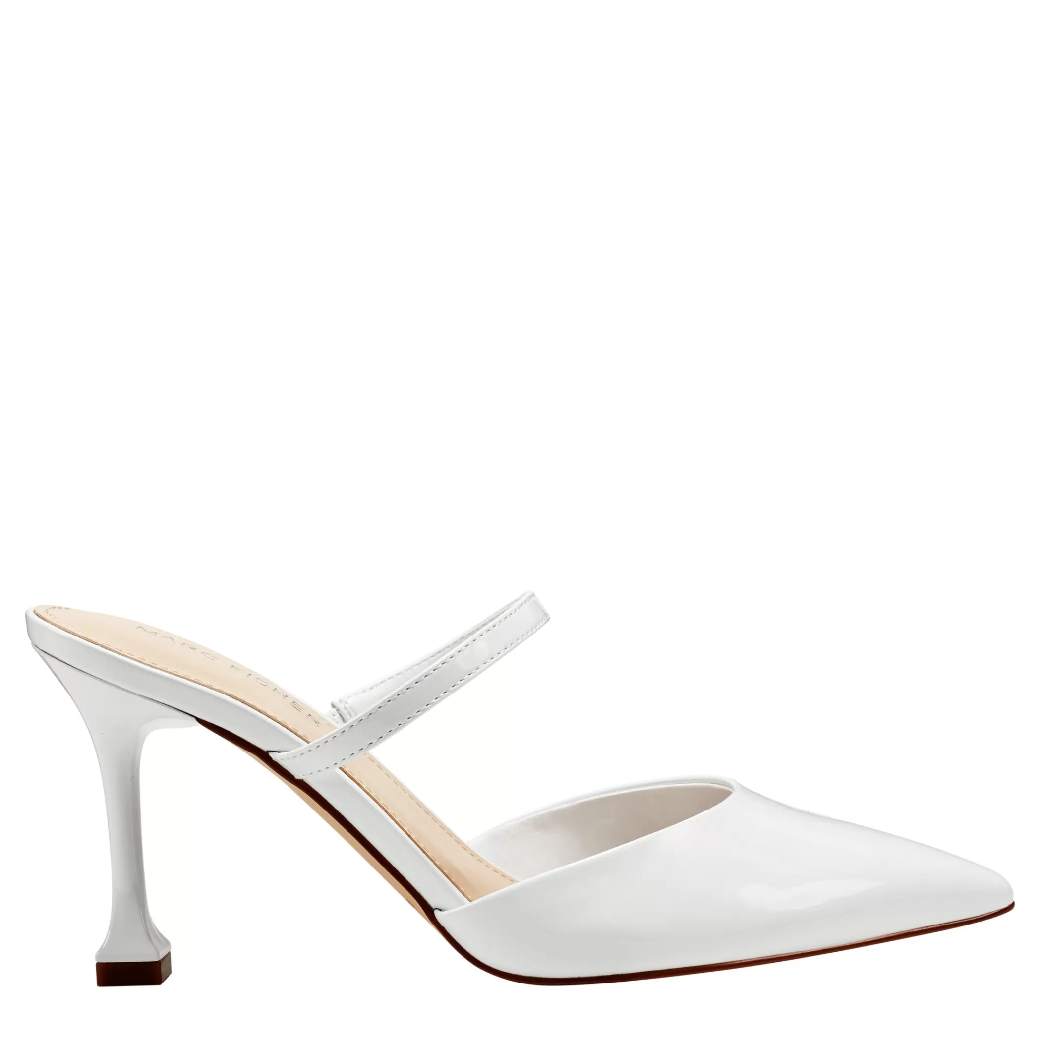 Fashion Marc Fisher Hadais Heeled Mule White Patent