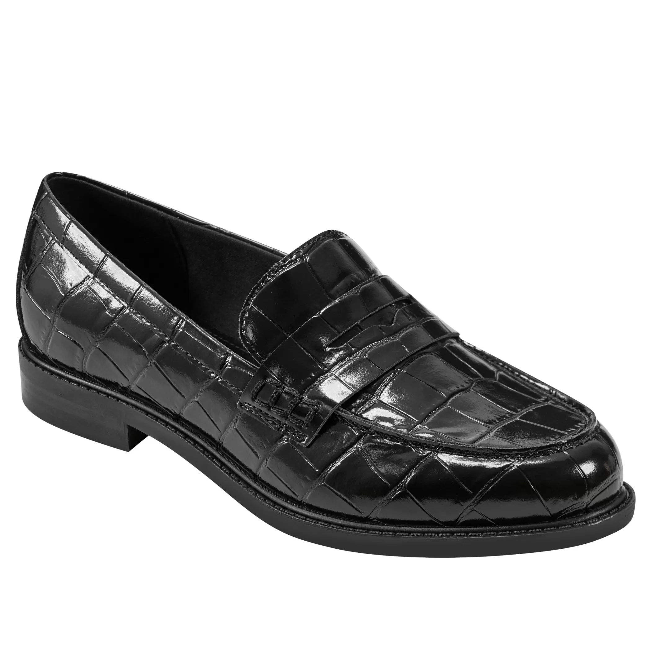 Shop Marc Fisher Ilithia Loafer Black Croco