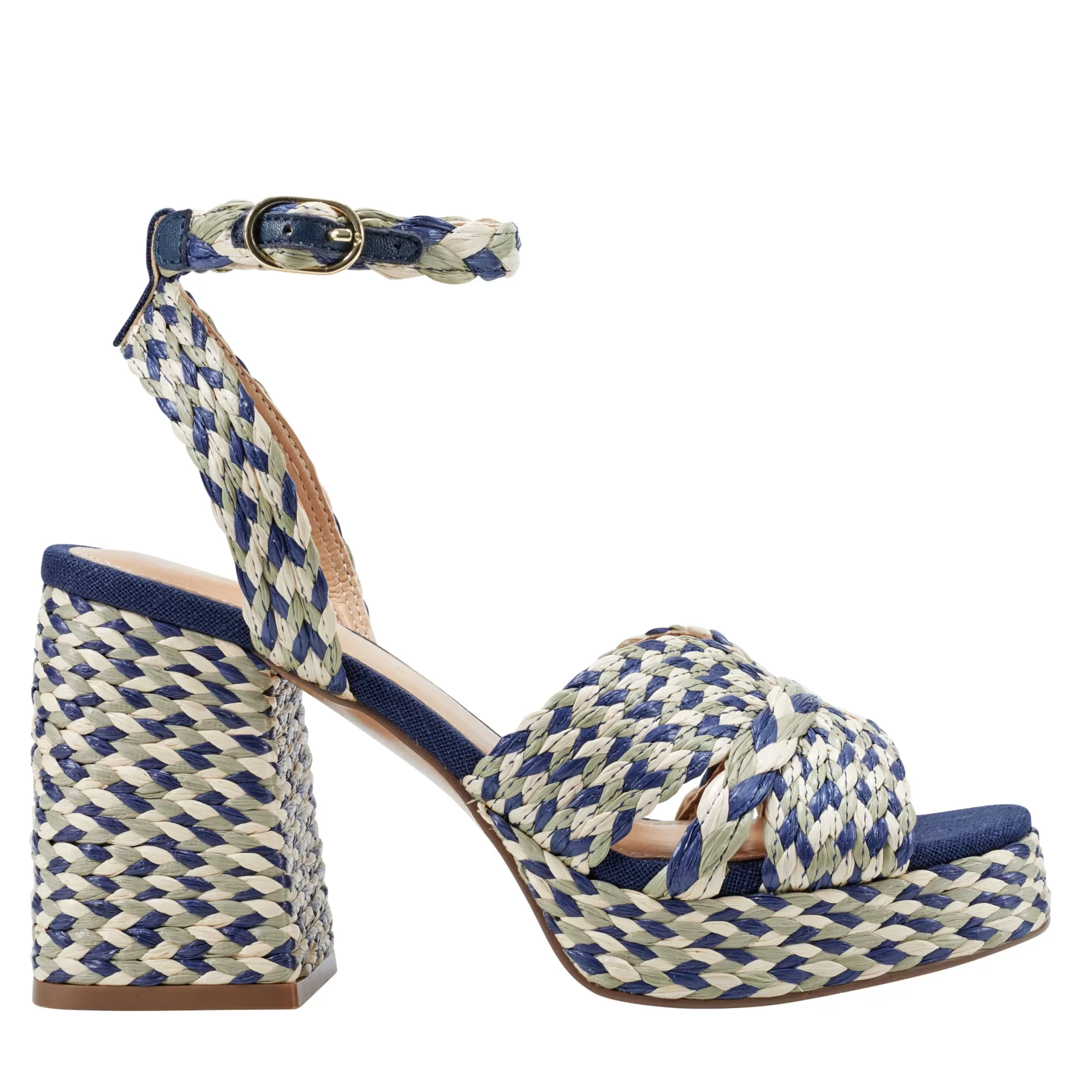 Outlet Marc Fisher Janie Platform Sandal Blue Multi