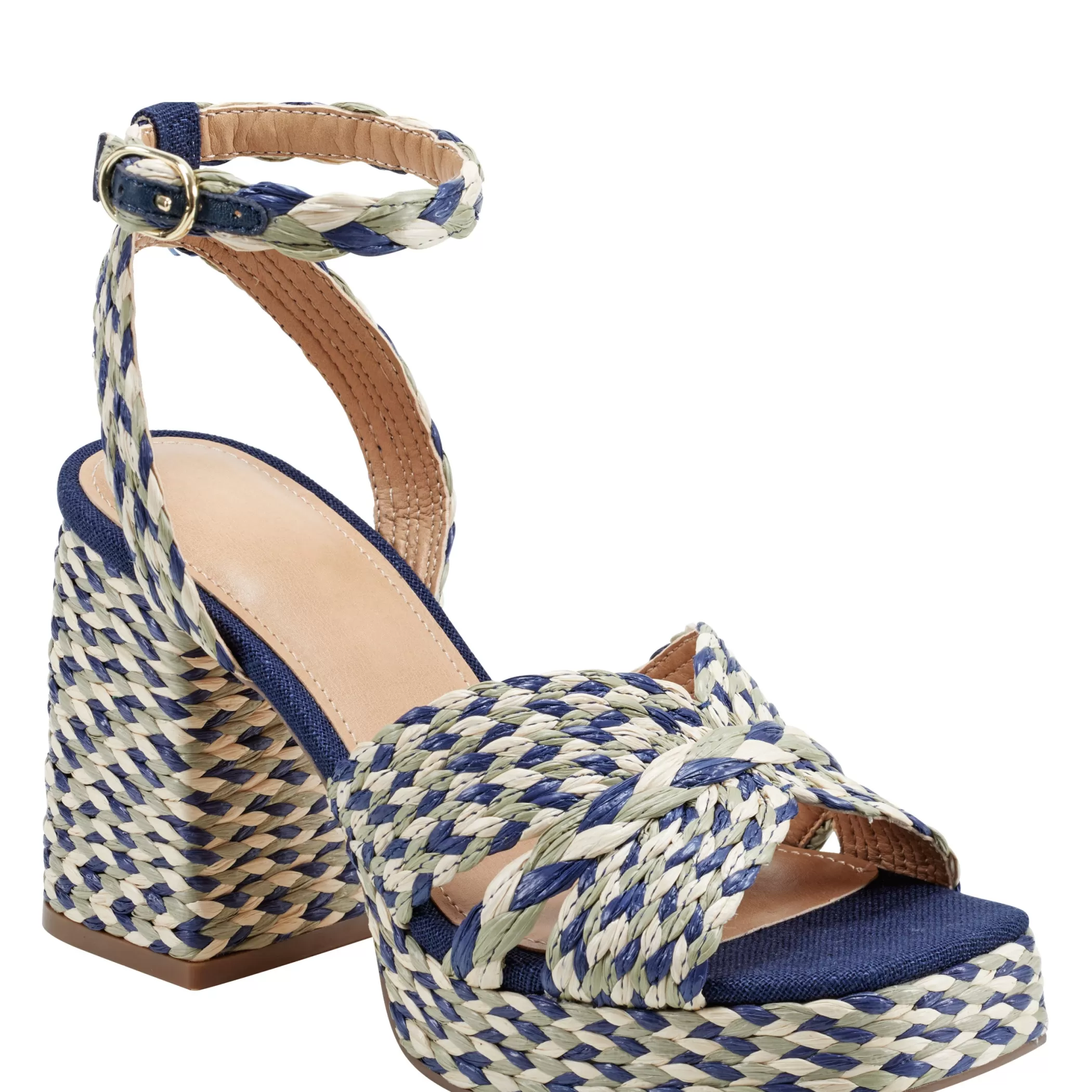 Outlet Marc Fisher Janie Platform Sandal Blue Multi