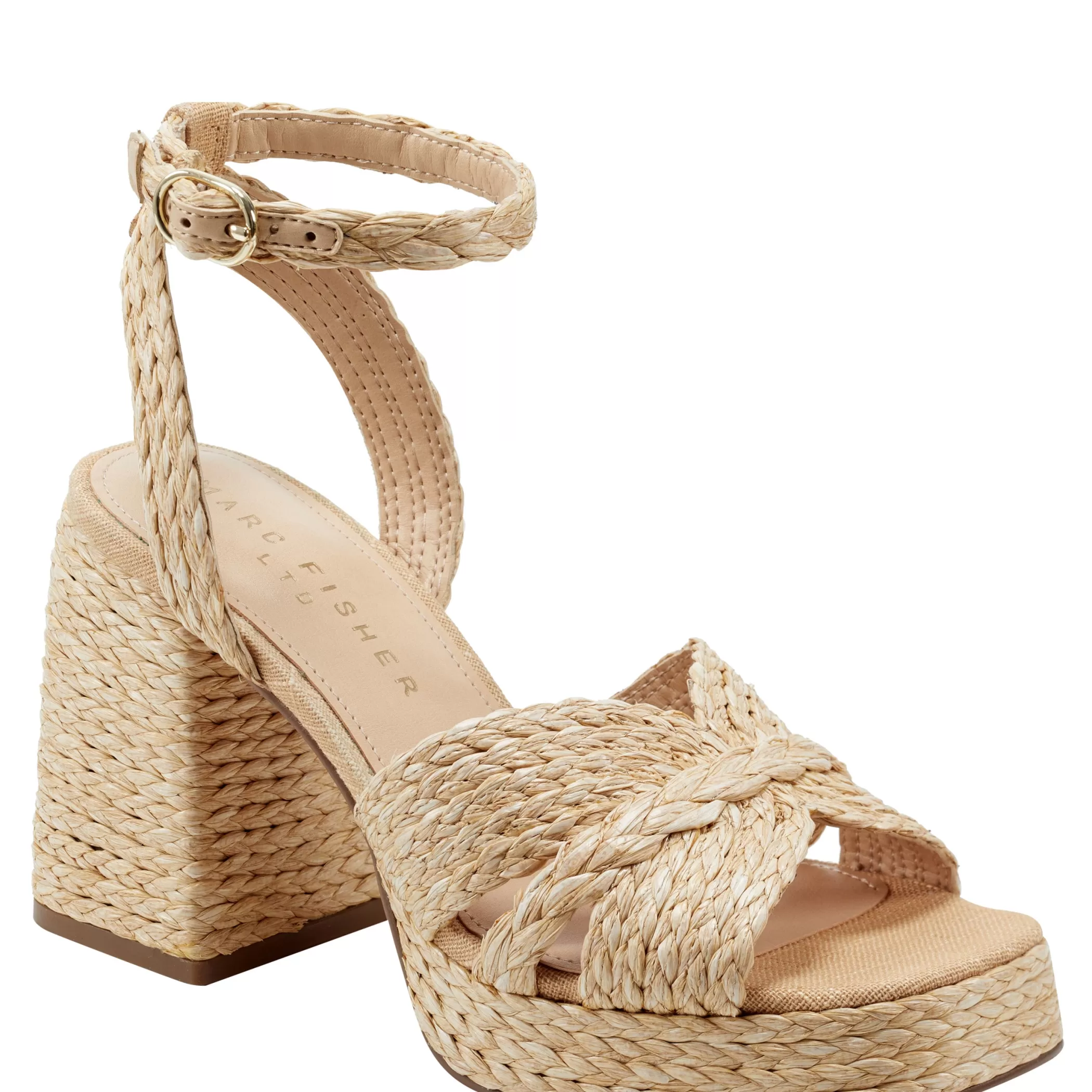 New Marc Fisher Janie Platform Sandal Natural