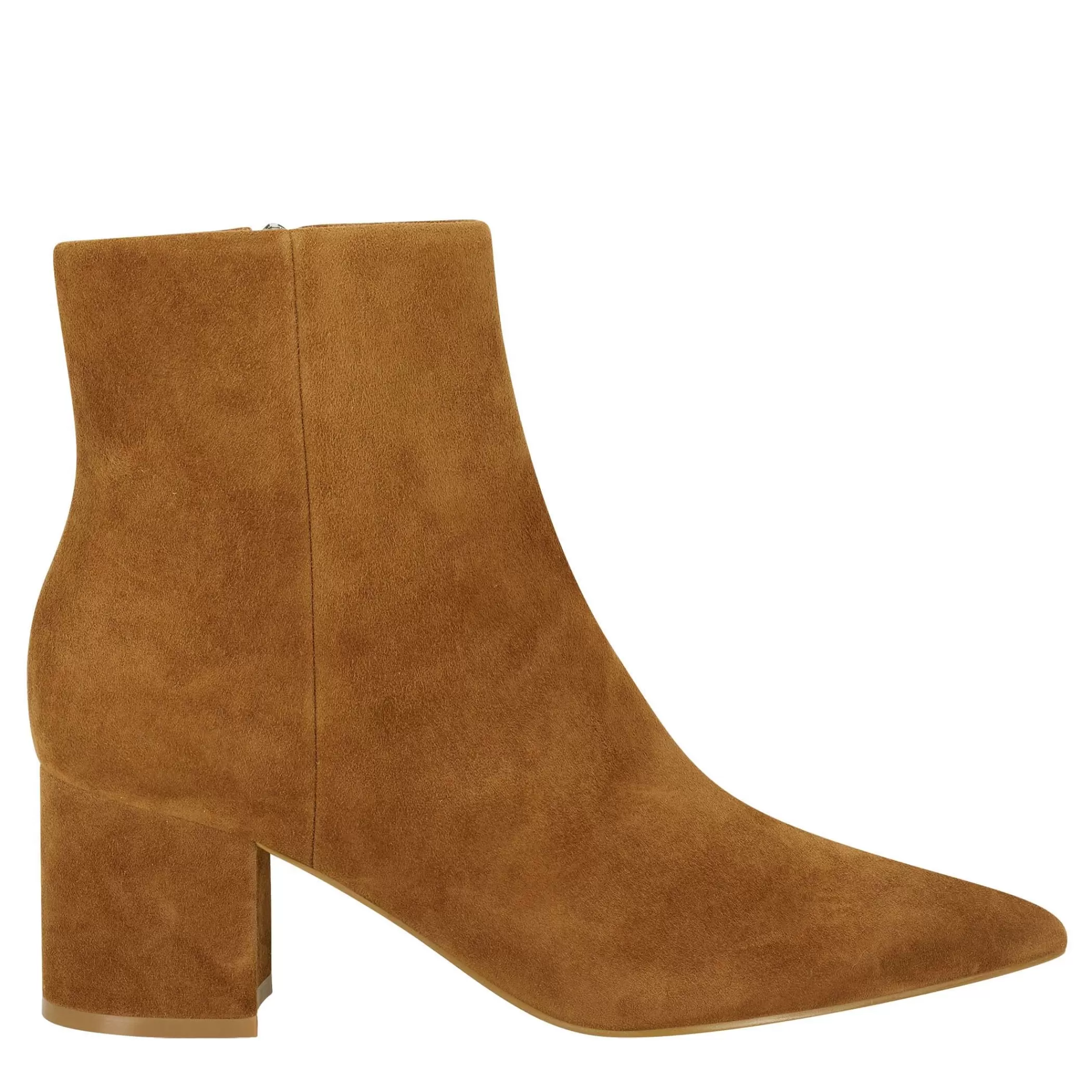 Shop Marc Fisher Jarli Pointy Ankle Bootie Brown Suede