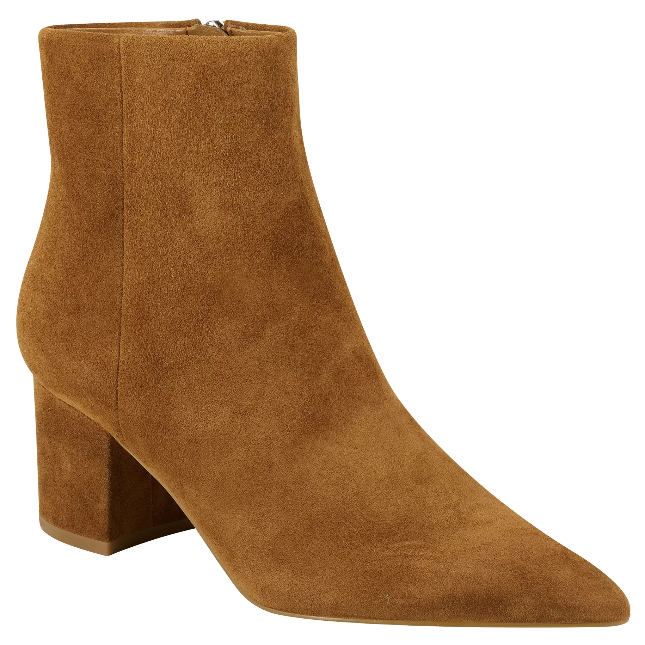 Shop Marc Fisher Jarli Pointy Ankle Bootie Brown Suede