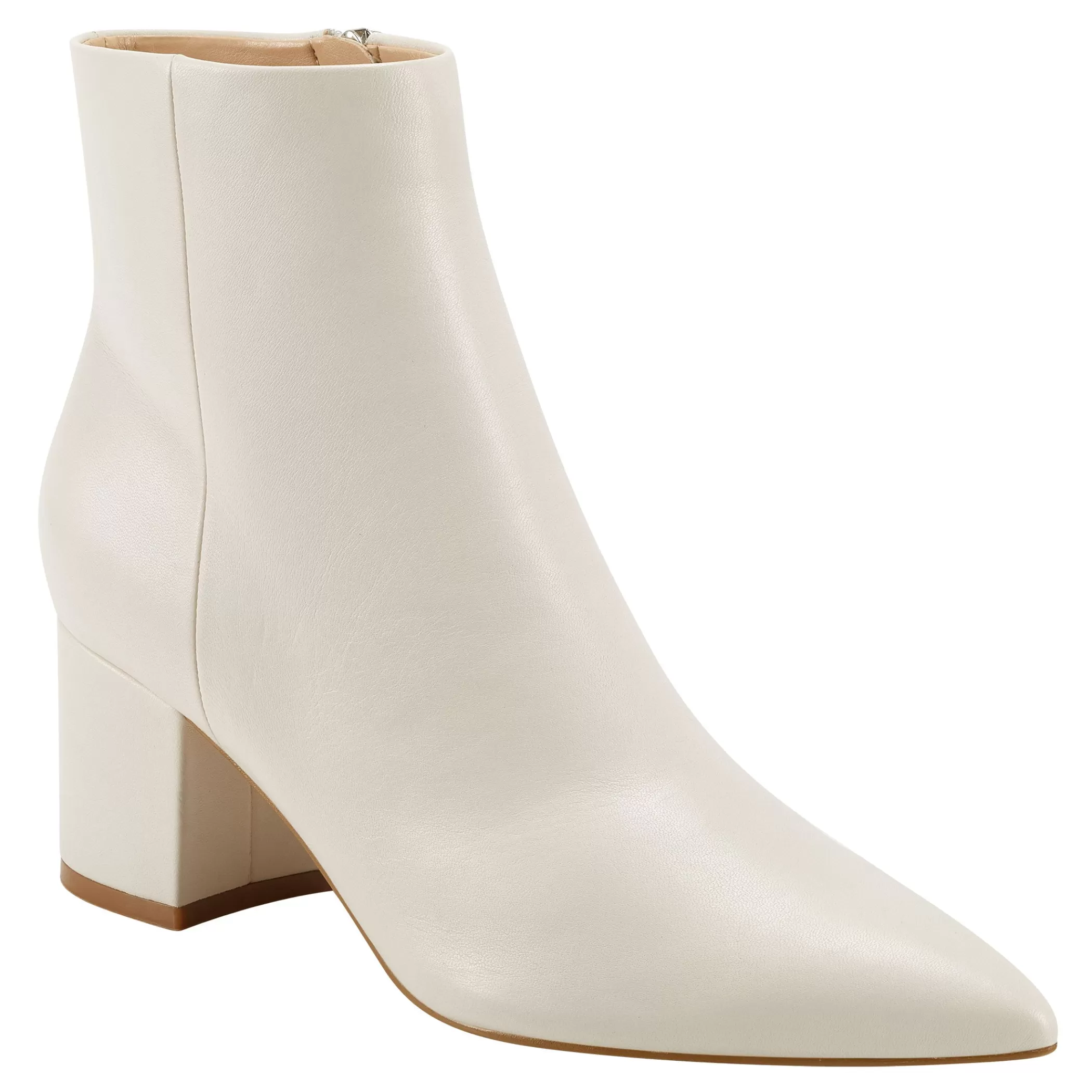 Best Marc Fisher Jarli Pointy Ankle Bootie Ivory Leather