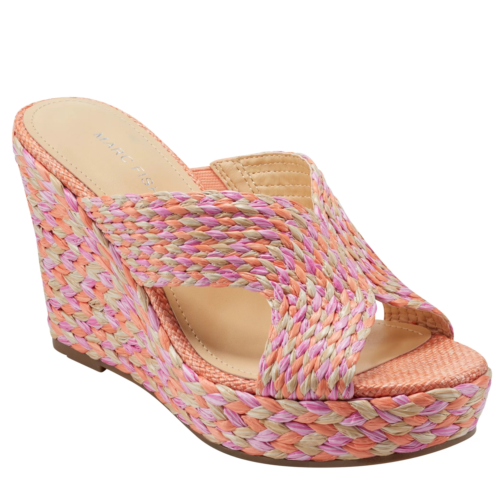 Best Sale Marc Fisher Kalisha Espadrille Wedge Sandal Orange Multi