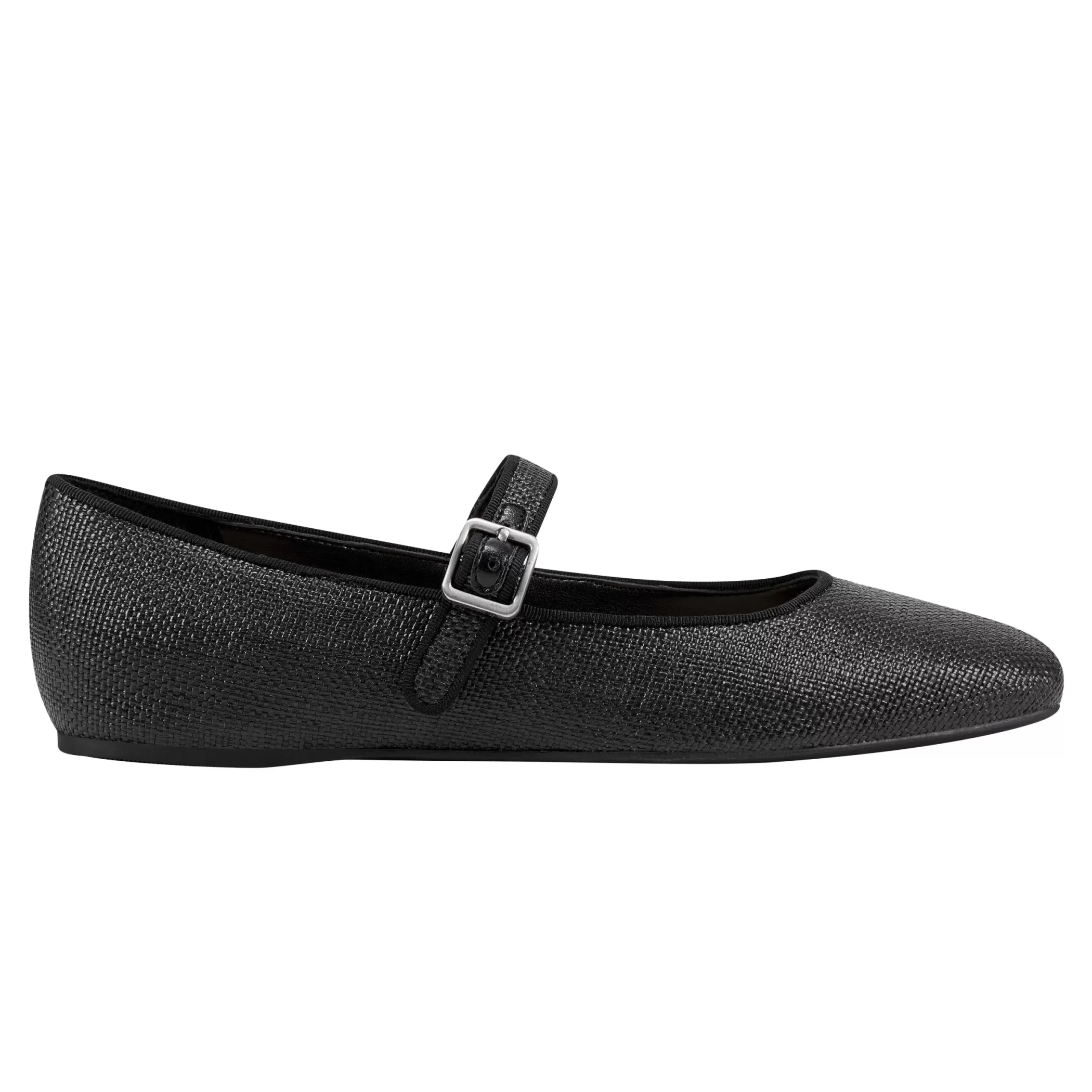 Best Marc Fisher Lailah Mary Jane Ballet Flat Black Raffia