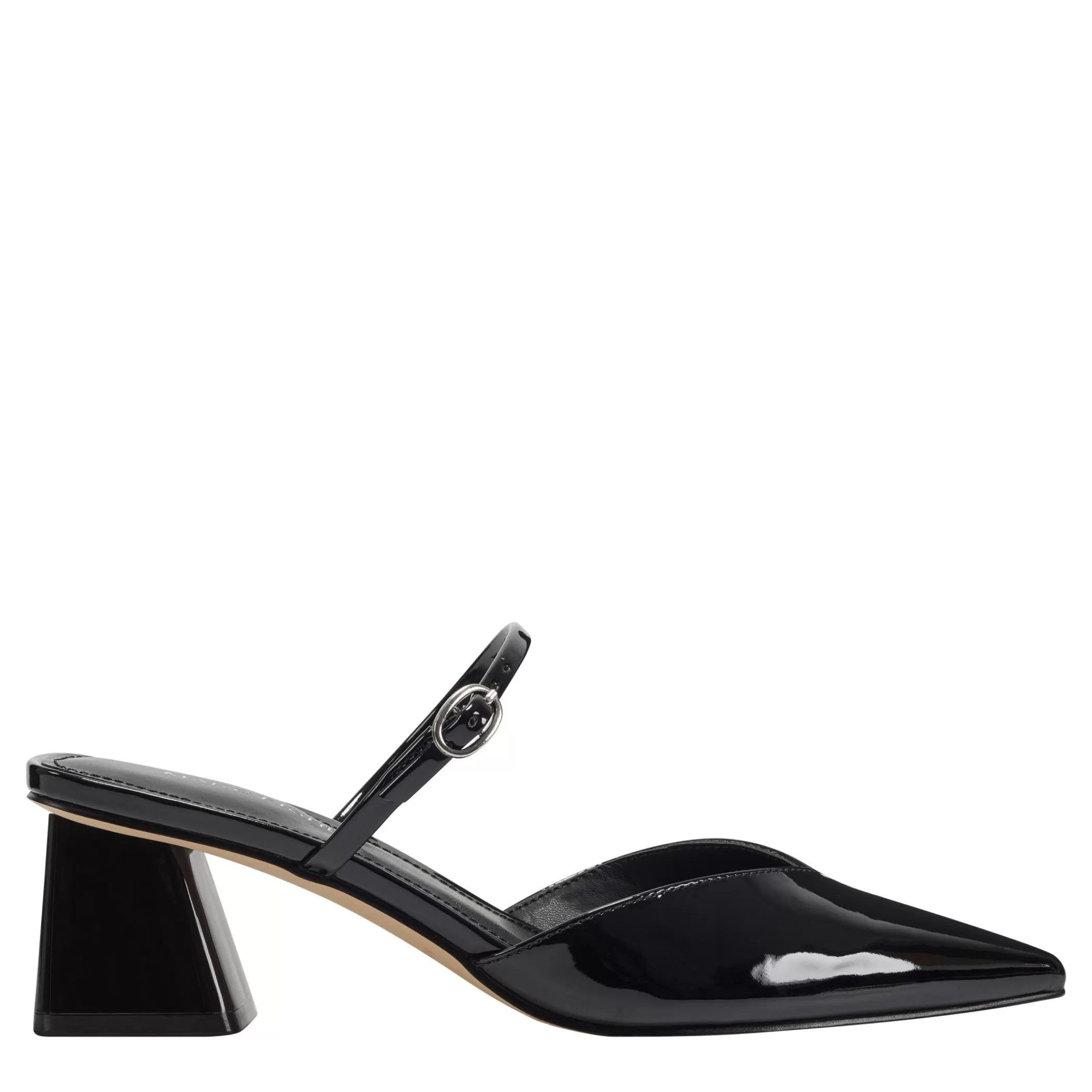 Shop Marc Fisher Lakey Heeled Mule Black Patent