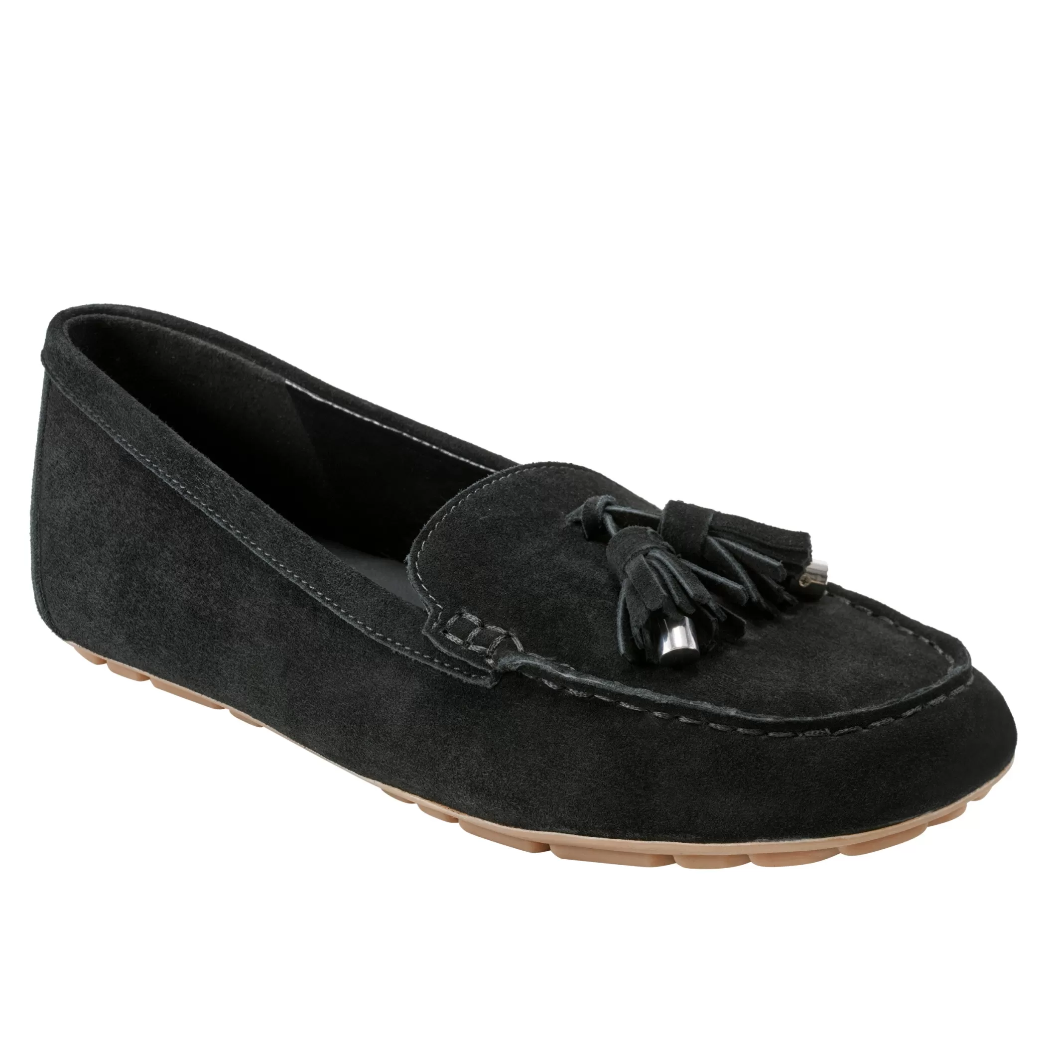 New Marc Fisher Layney Casual Tassle Loafer Black Suede