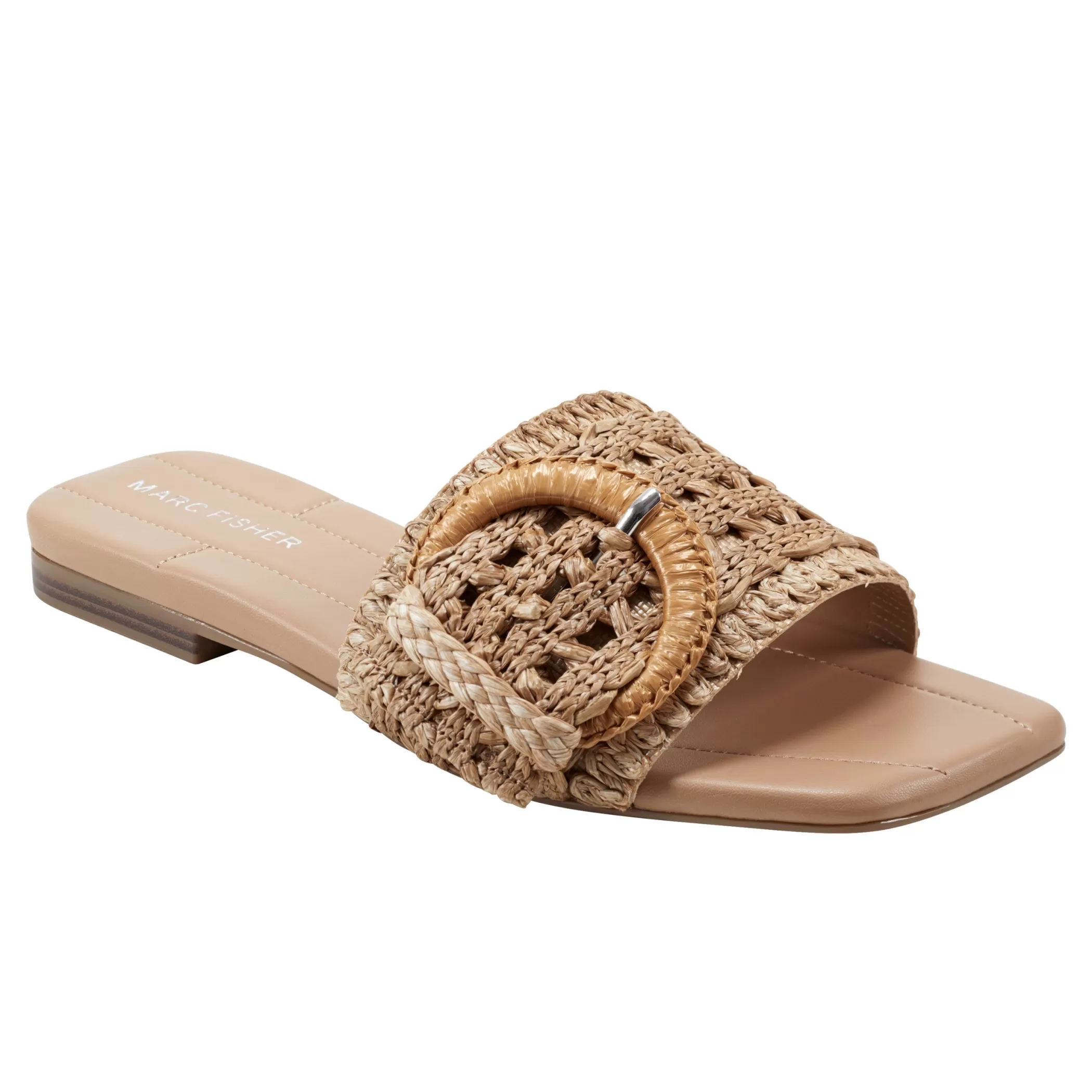 Store Marc Fisher Loree Flat Slide Sandal Brown