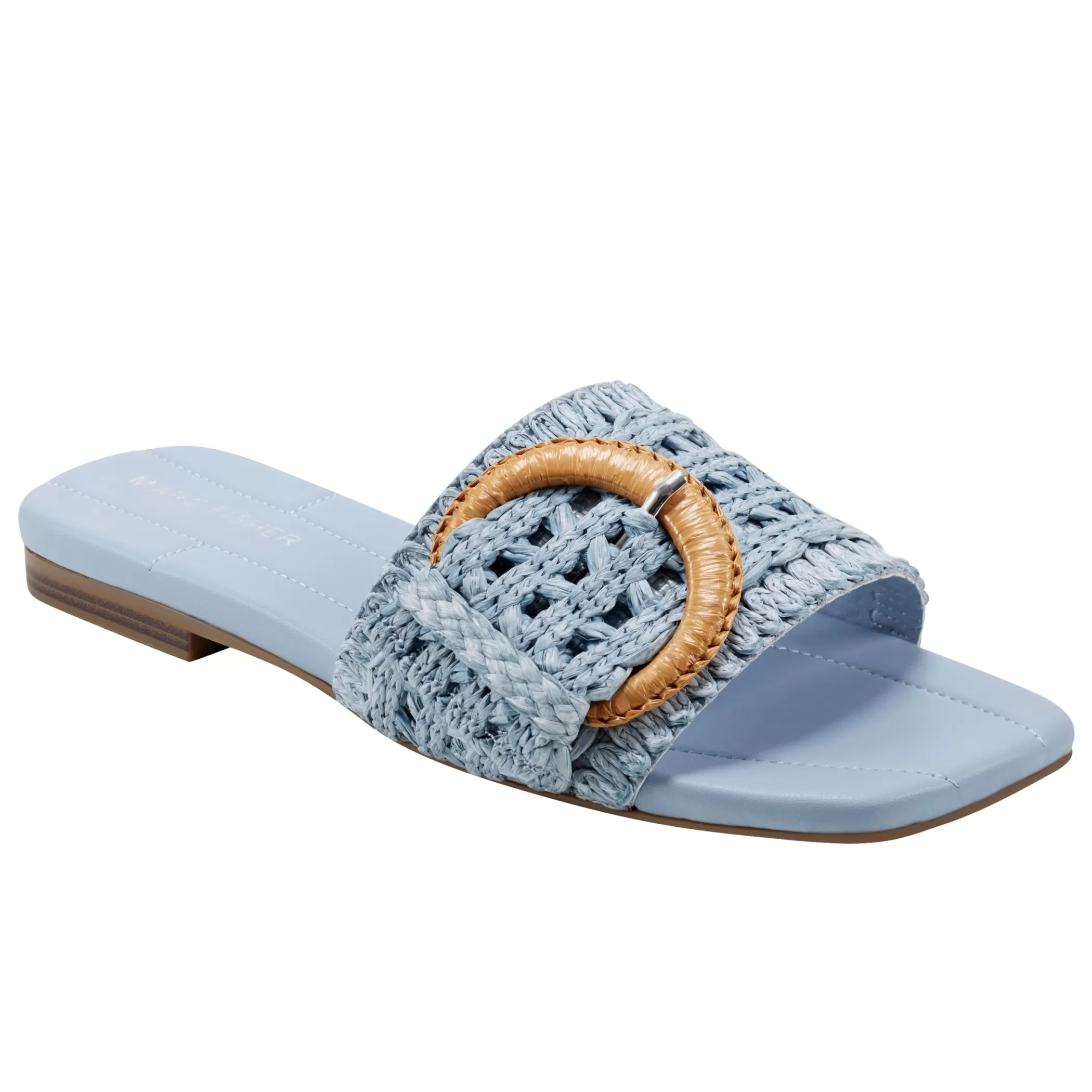 Hot Marc Fisher Loree Flat Slide Sandal Light Blue