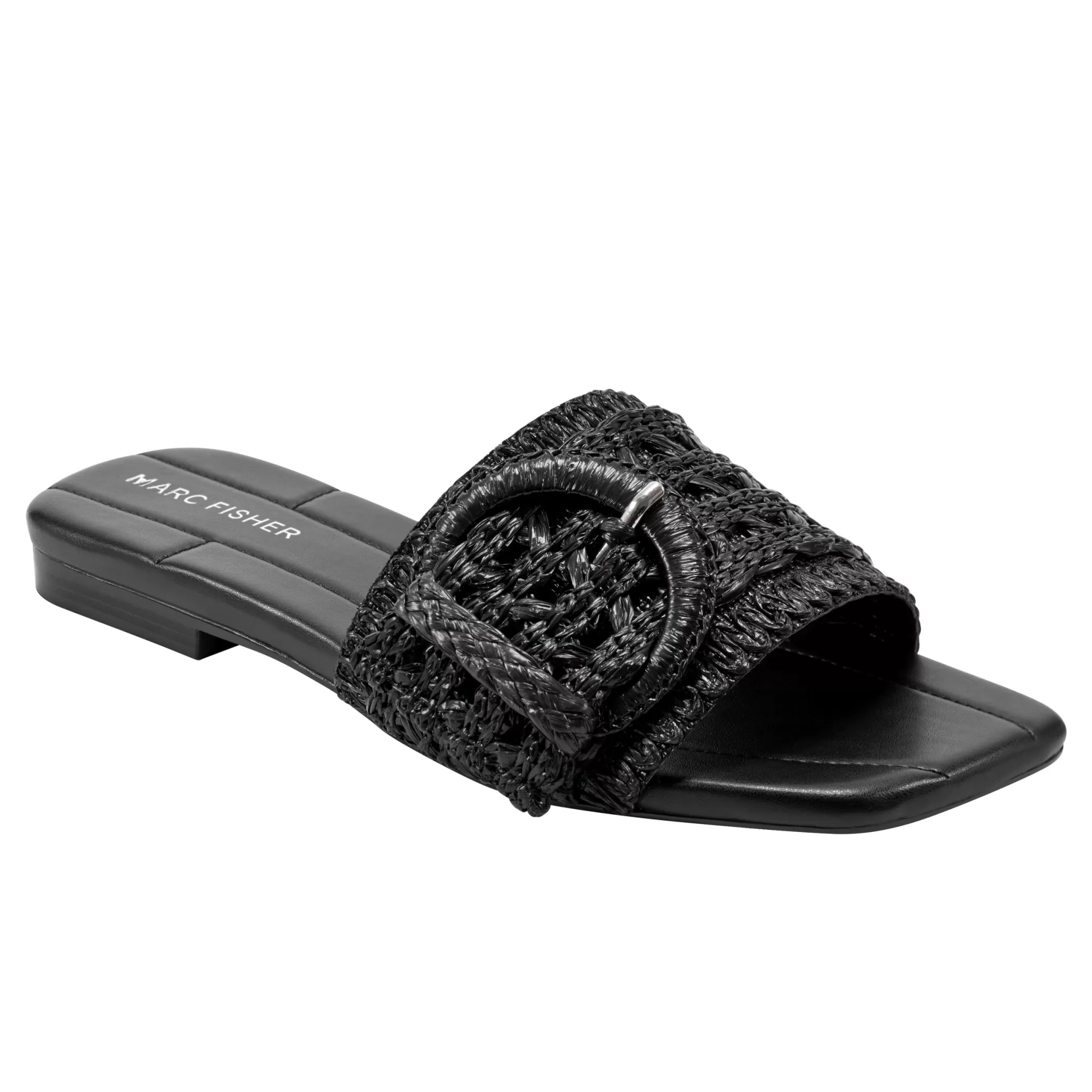 Cheap Marc Fisher Loree Flat Slide Sandal Black