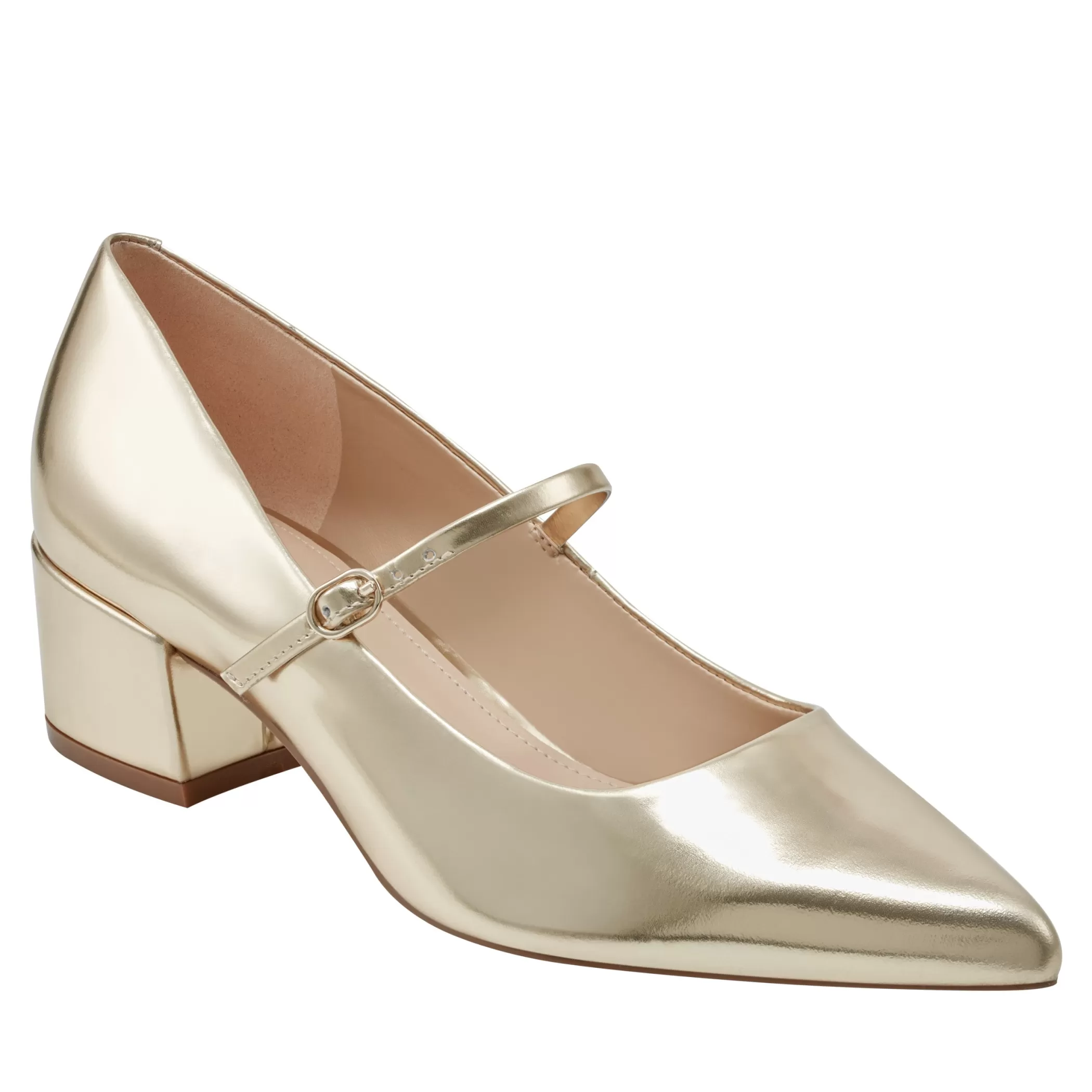 Shop Marc Fisher Luccie Mary Jane Pump Gold Leather