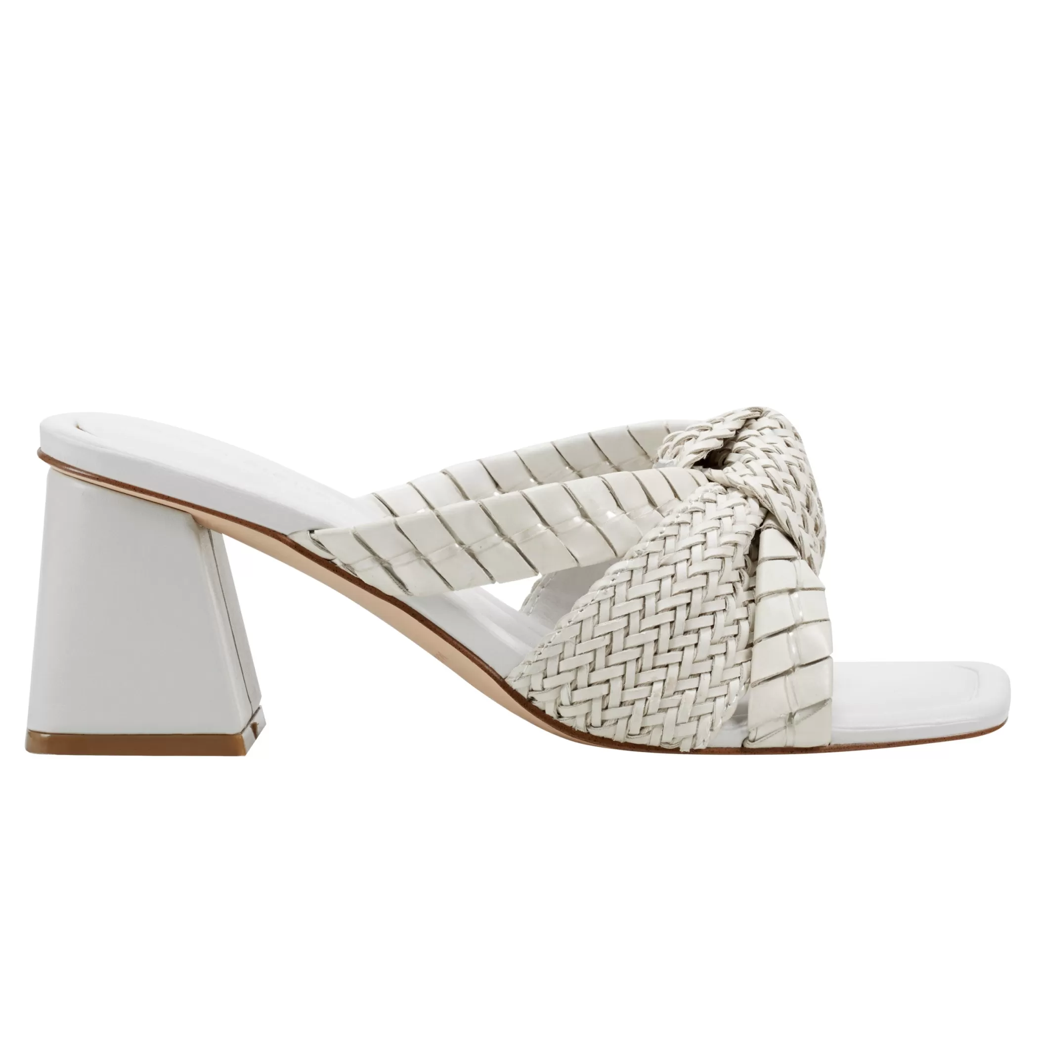 Sale Marc Fisher Macki Block Heel Sandal Chic Cream