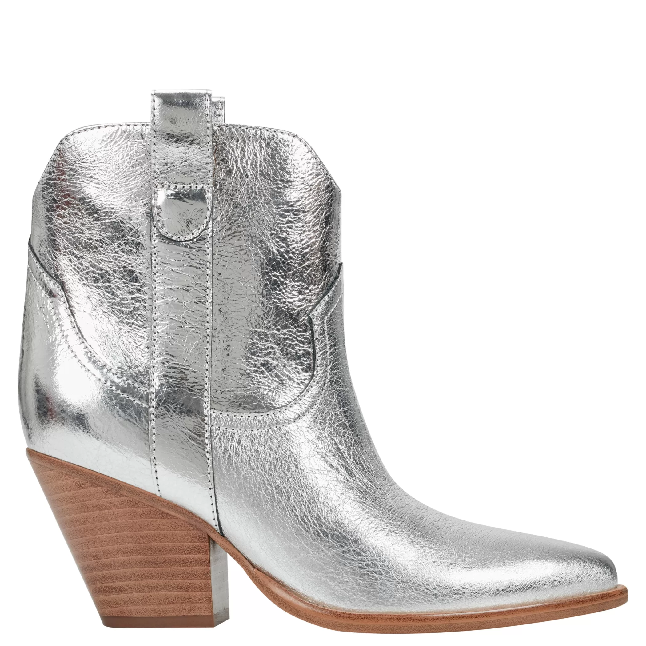 Sale Marc Fisher Marlie Western Bootie Silver Leather