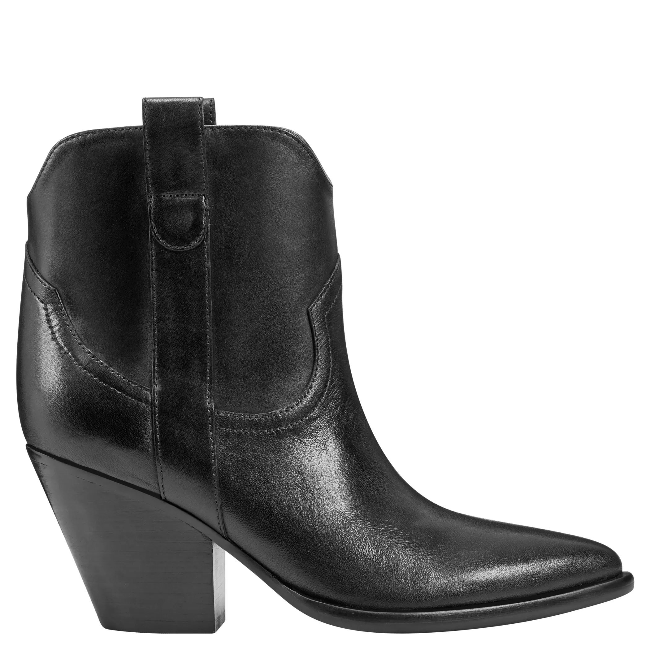 Cheap Marc Fisher Marlie Western Bootie Black Leather