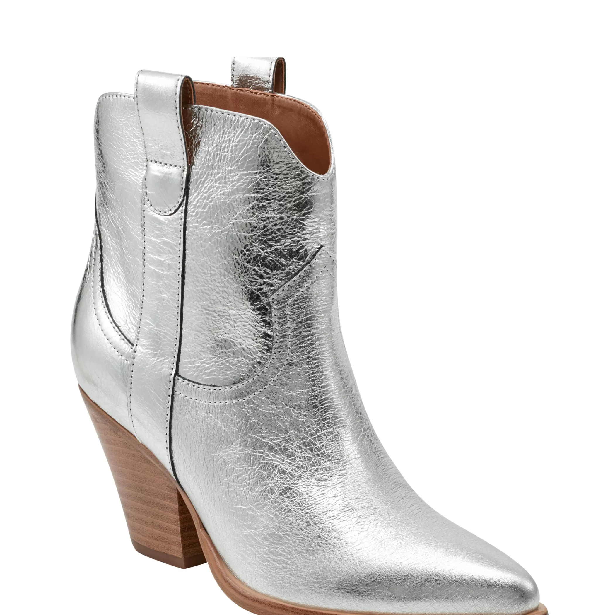 Sale Marc Fisher Marlie Western Bootie Silver Leather