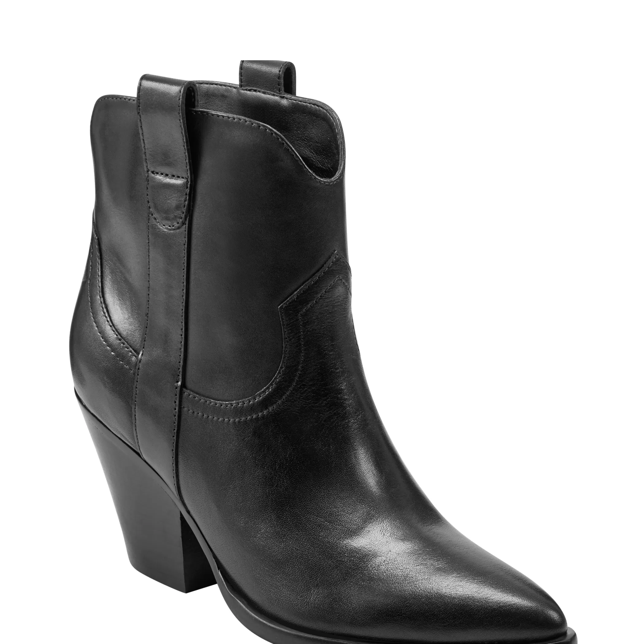 Cheap Marc Fisher Marlie Western Bootie Black Leather